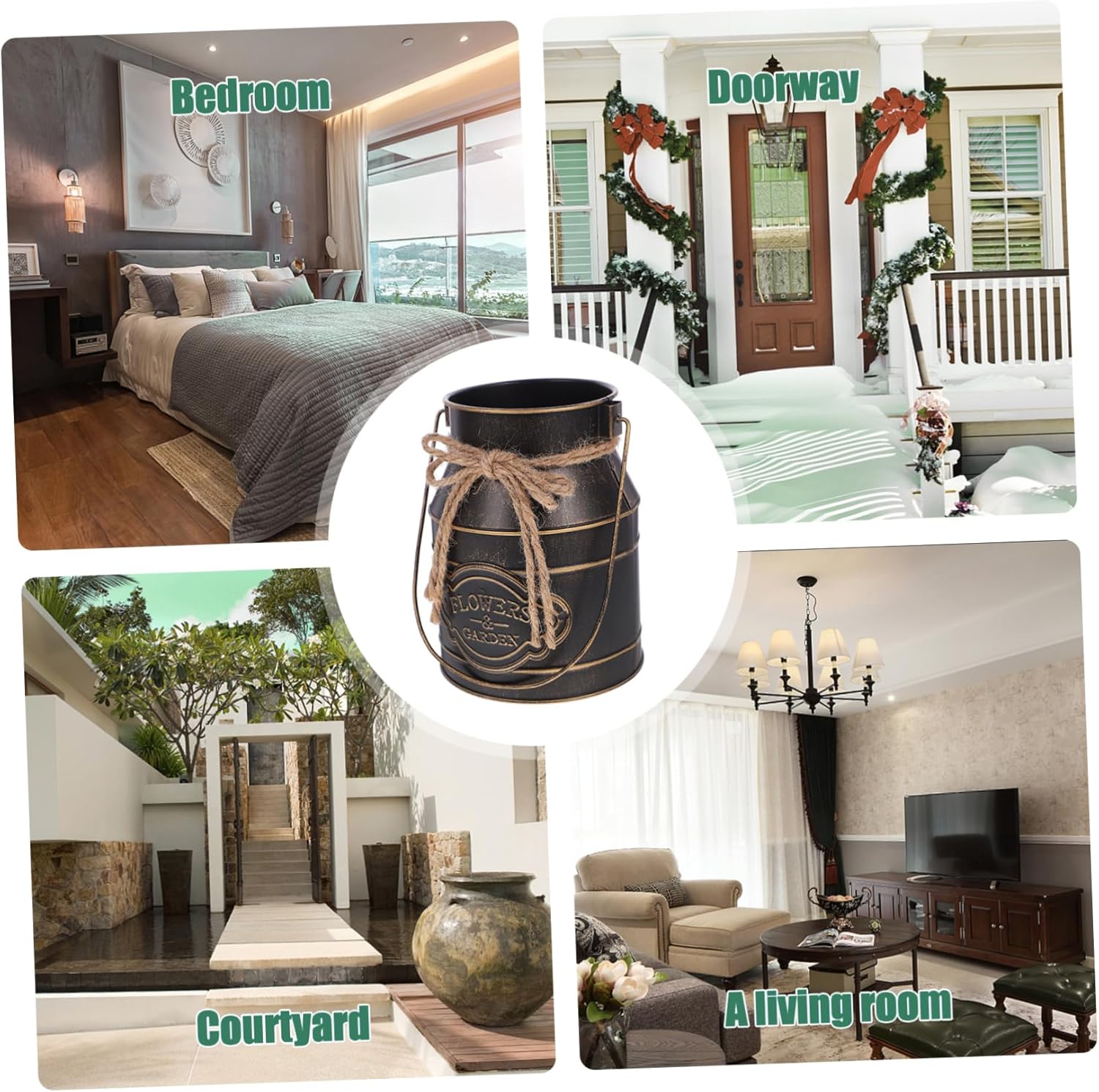 Vintage Iron Flower Display Bucket for Decor