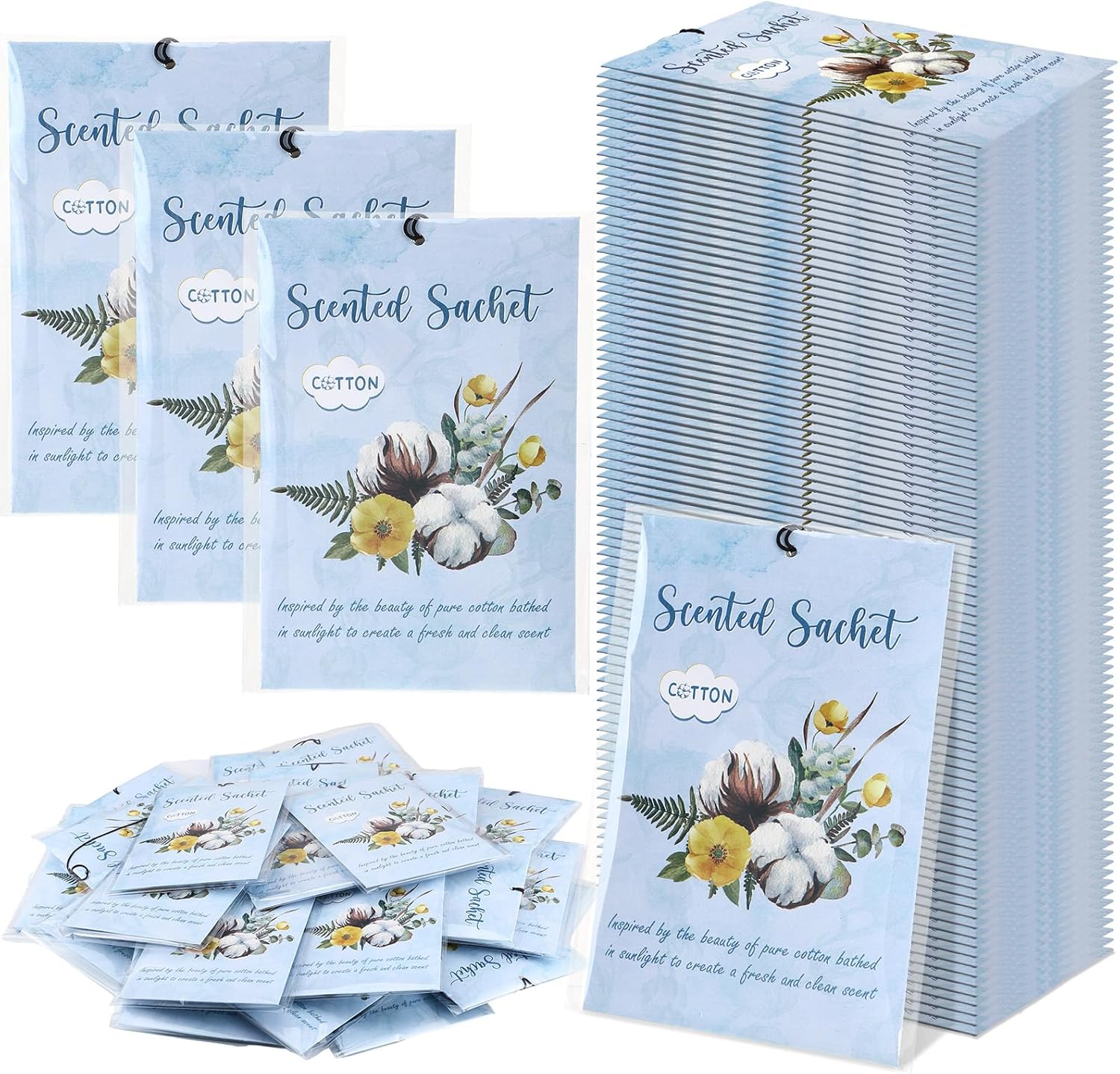 24 Pack Cotton Scented Sachets for Home and Car