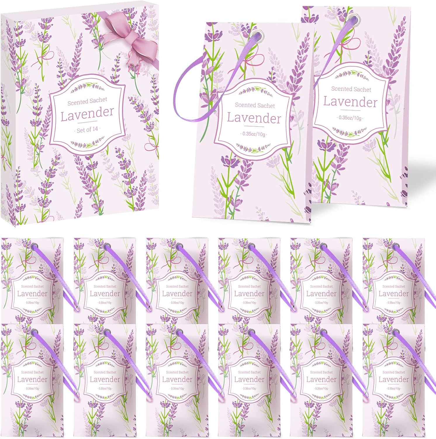 DERDUFT Lavender Sachets 14 Pack Fresh Fragrance