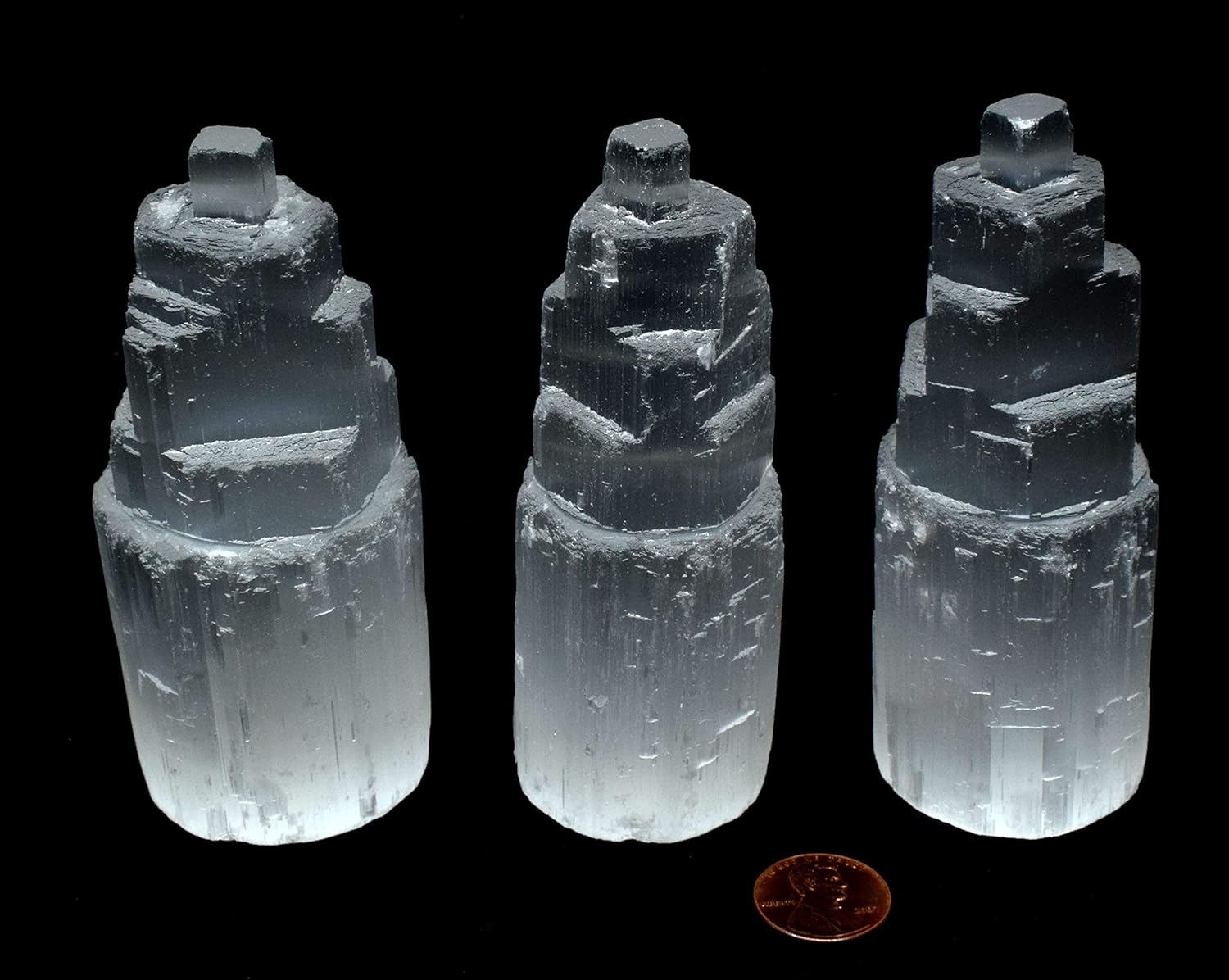 HQRP 4 Inch White Selenite Skyscraper Towers 5PCS