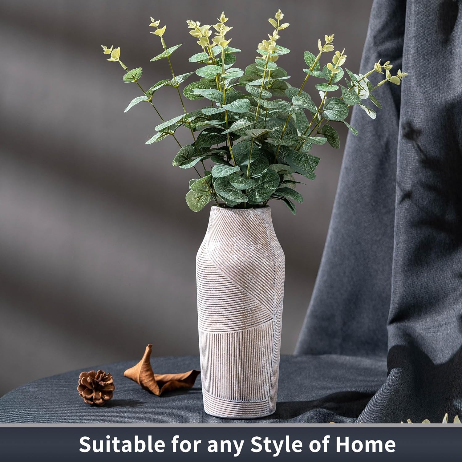 Vintage Ceramic Flower Vase 96 Inch Farmhouse Decor