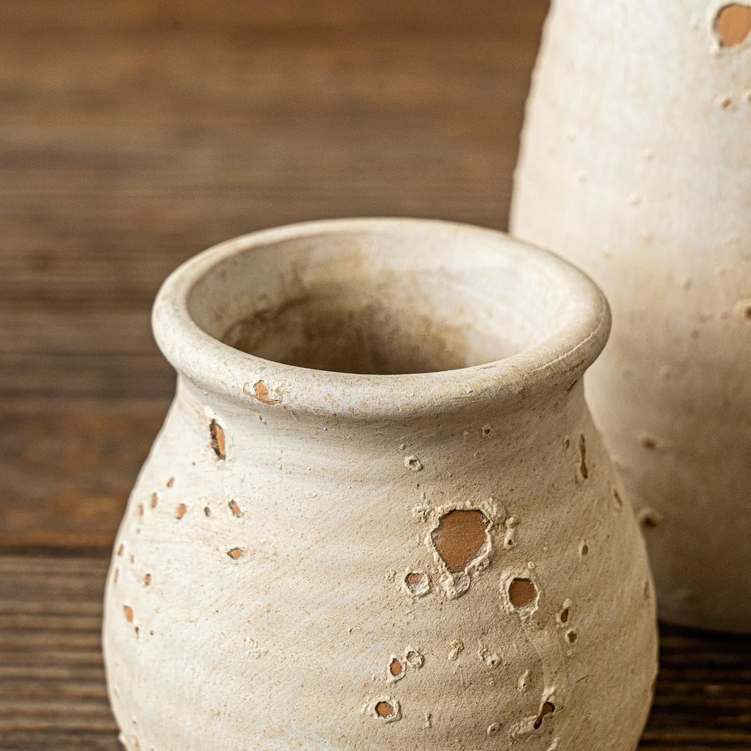 Ceramic Rustic Bud Vase Set Small Boho Decor for Living Room and Farmhouse Style