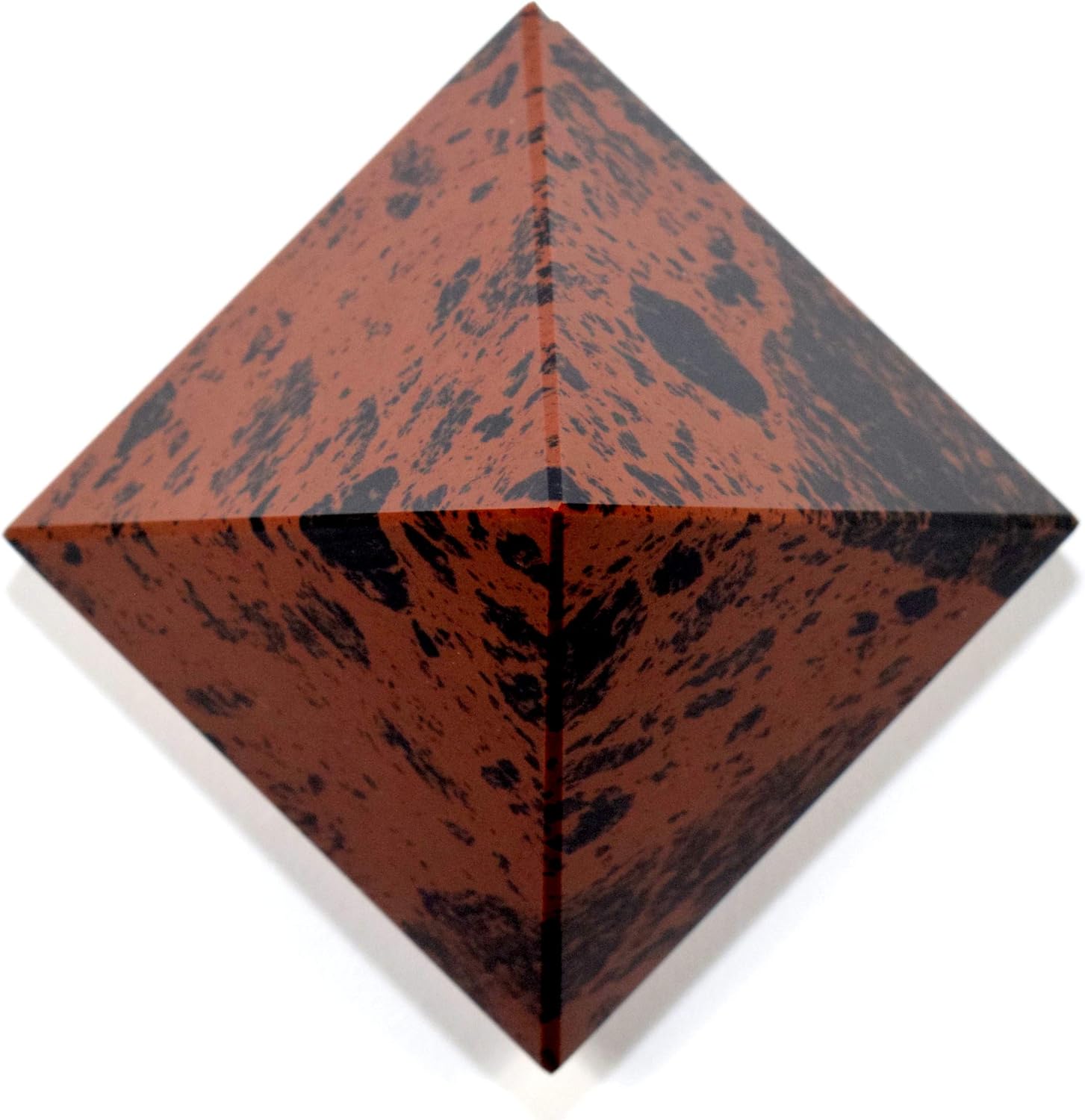HQRP HC Set 63mm Red Mahogany Obsidian Pyramid with Clear Quartz Cabochon