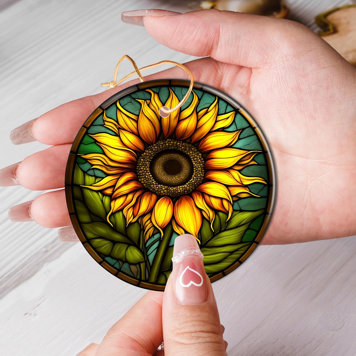 Sunflower Christmas Ornament Keepsake for Newlyweds