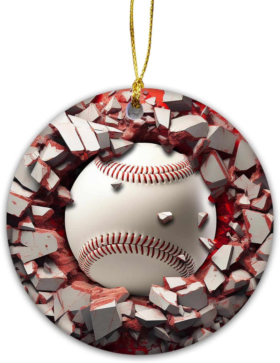 3D Baseball Christmas Tree Ornament Sport Gift for Fans