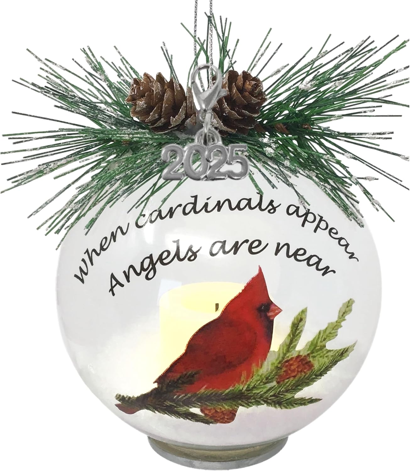 Memorial Lighted Cardinal Christmas Ornament 4D