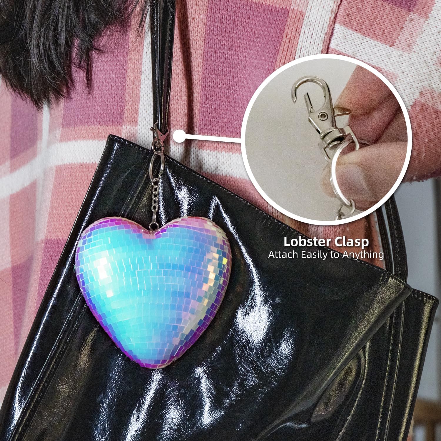 2 Pack Heart-Shaped Mirror Disco Ball Decor
