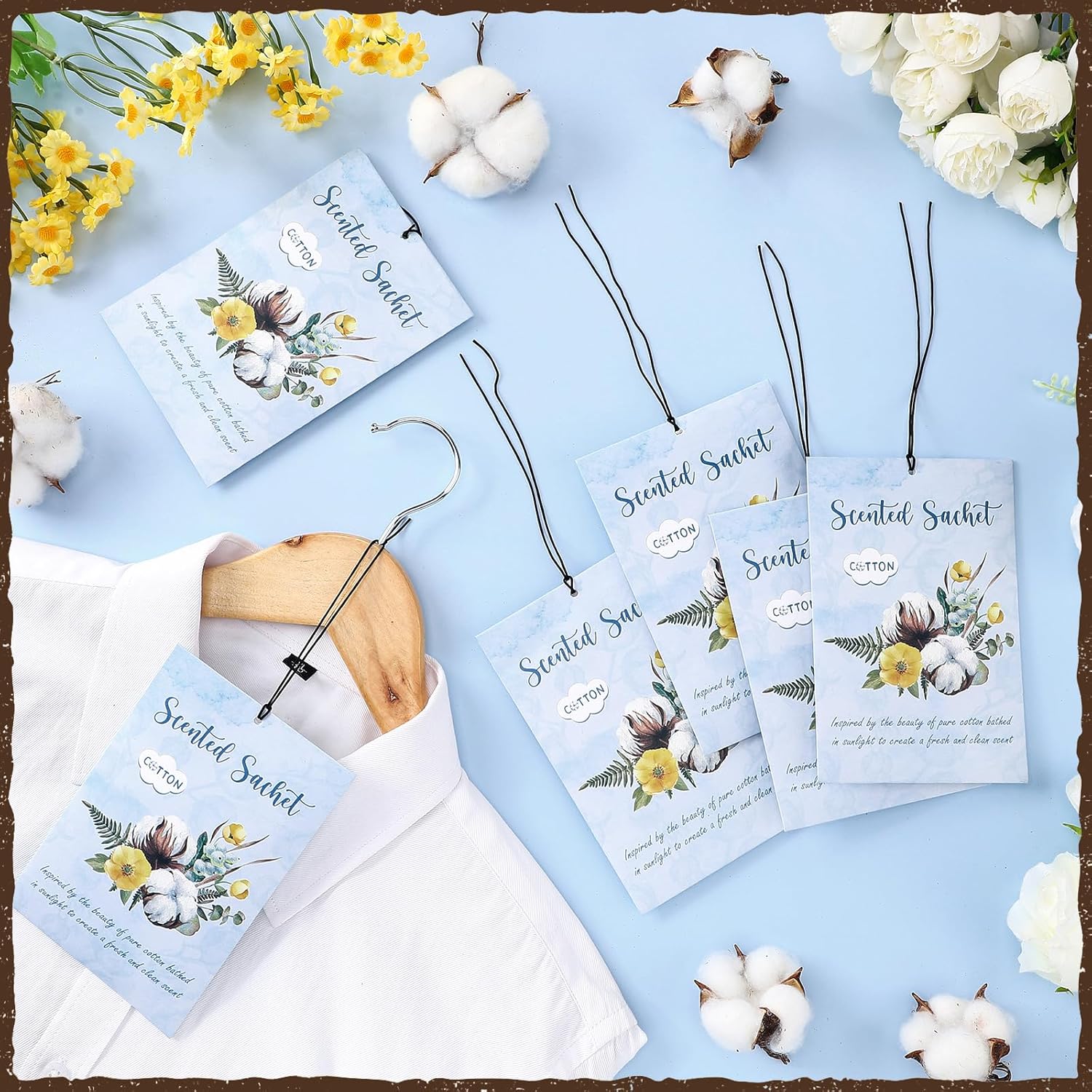 24 Pack Cotton Scented Sachets for Home and Car