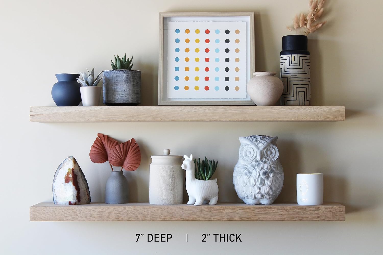 Urban Legacy Unfinished White Oak Floating Shelves Set of 2