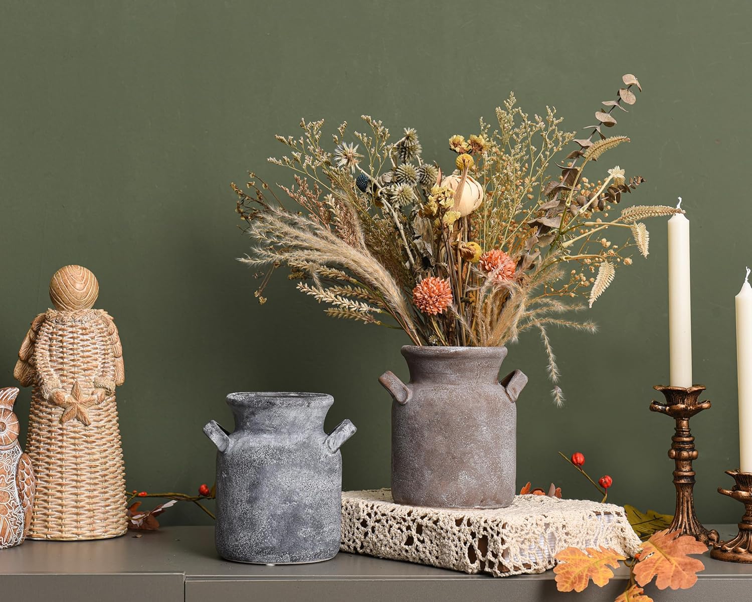 Quoowiit Ceramic Rustic Farmhouse Vase