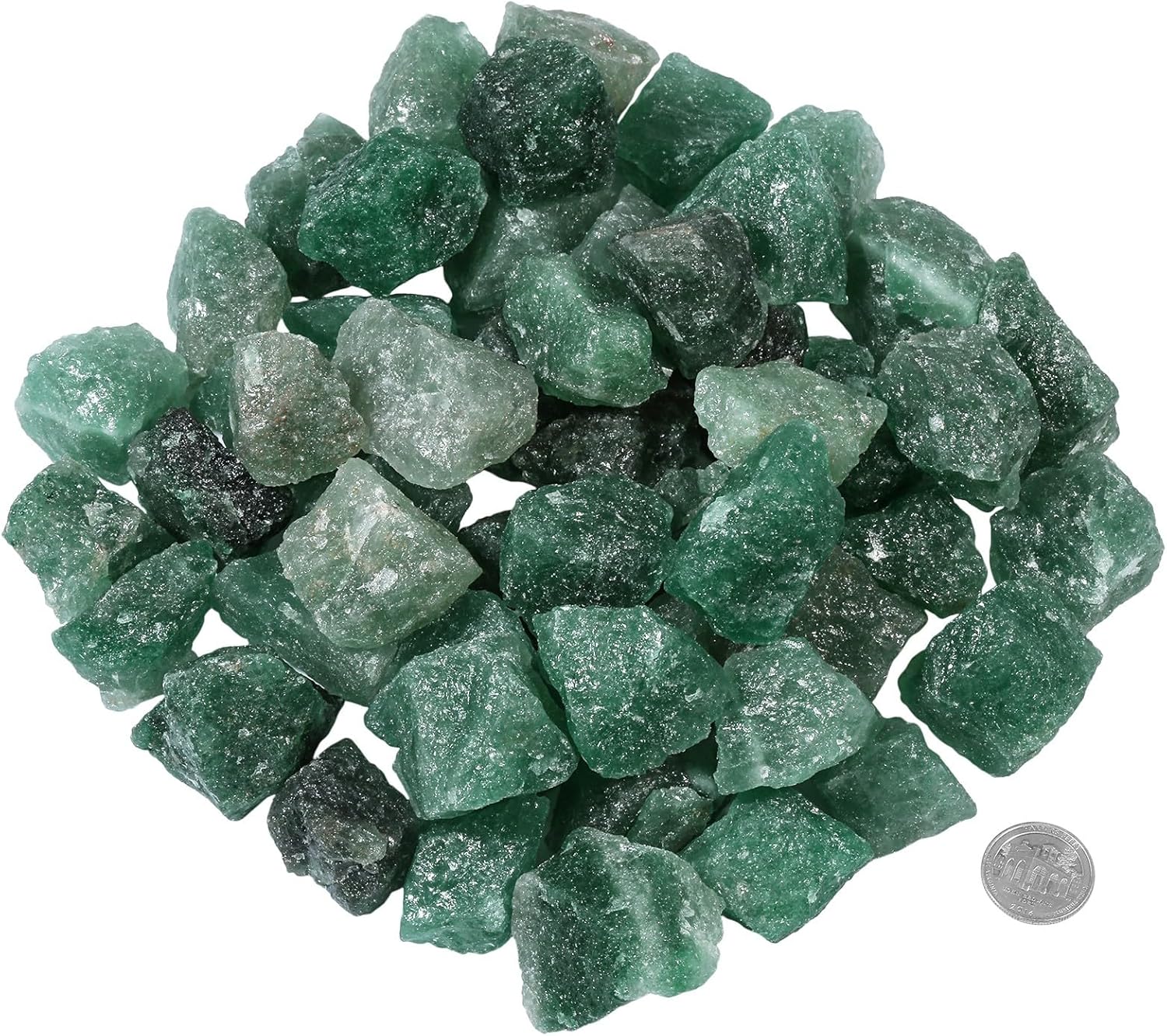 Nupuyai Green Strawberry Quartz Tumbling Stones Set