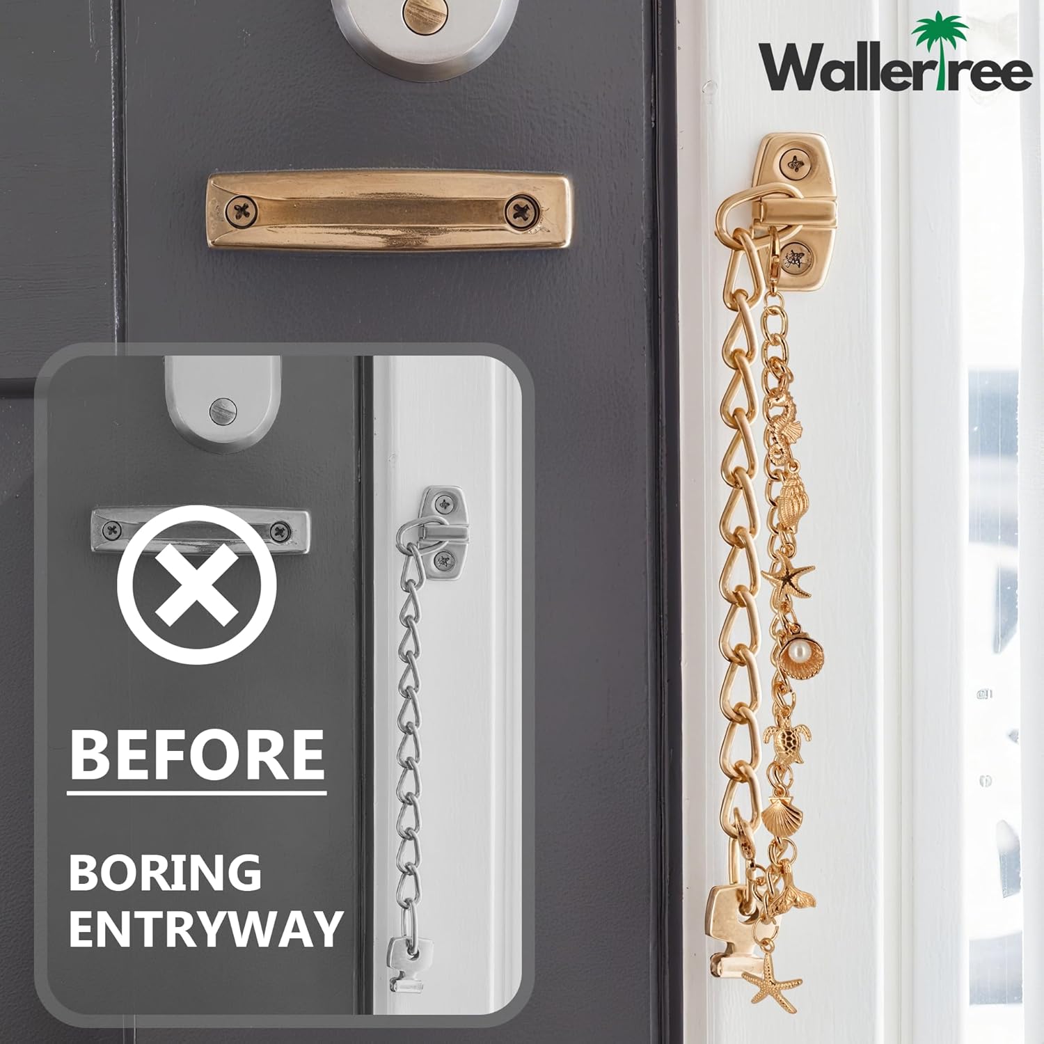 Seashell Door Chain Lock Charms - Ocean Life Decor