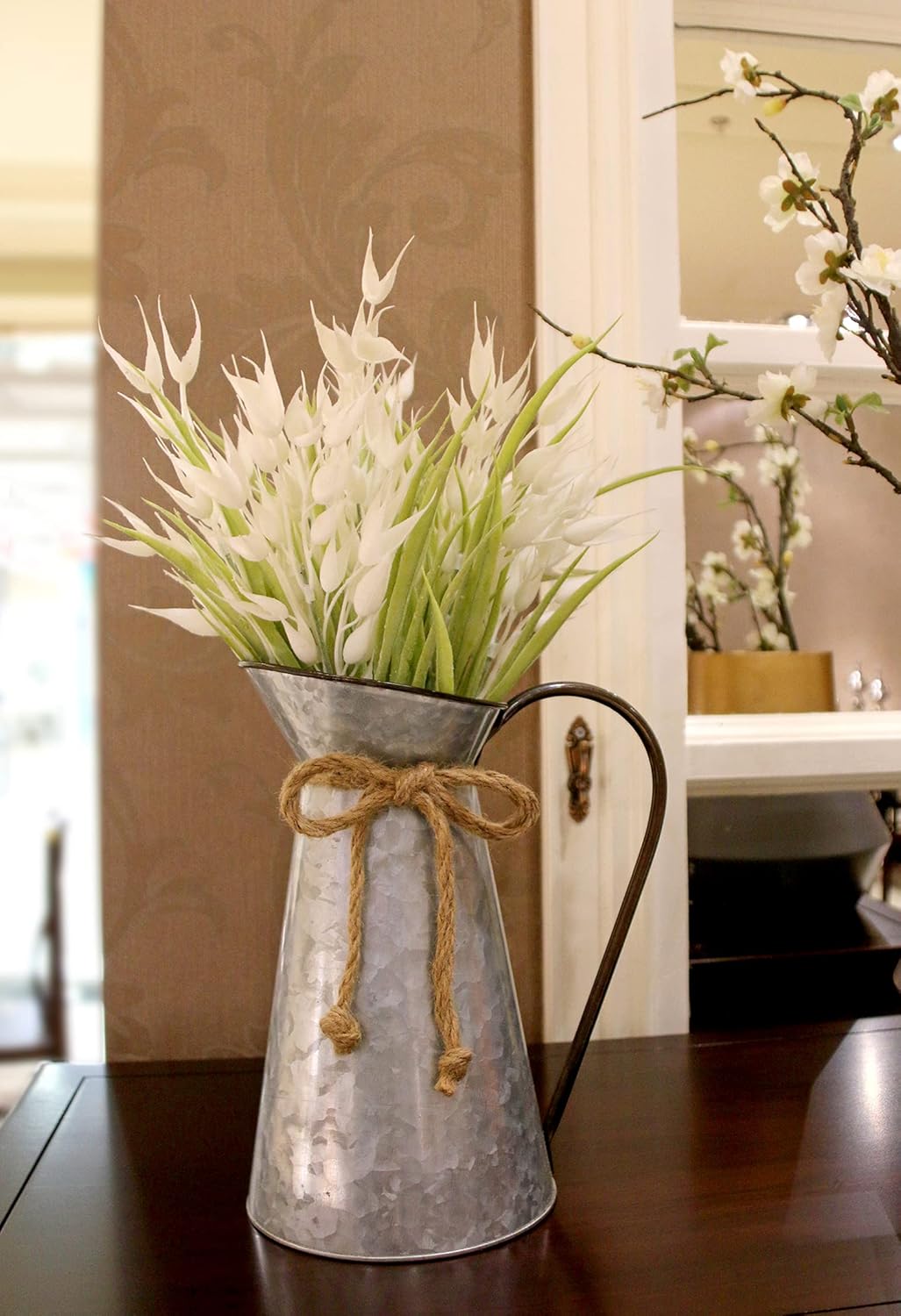 Vintage Galvanized Flower Vase for Home Decor