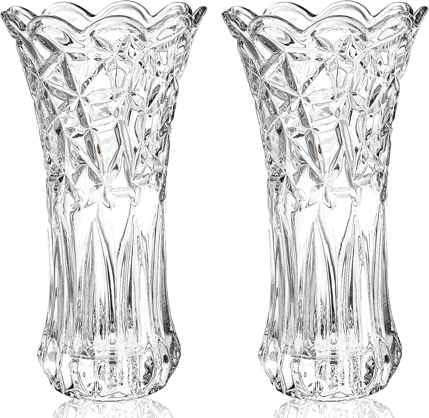 Dicunoy Set of 2 Crystal Flower Vases for Centerpieces