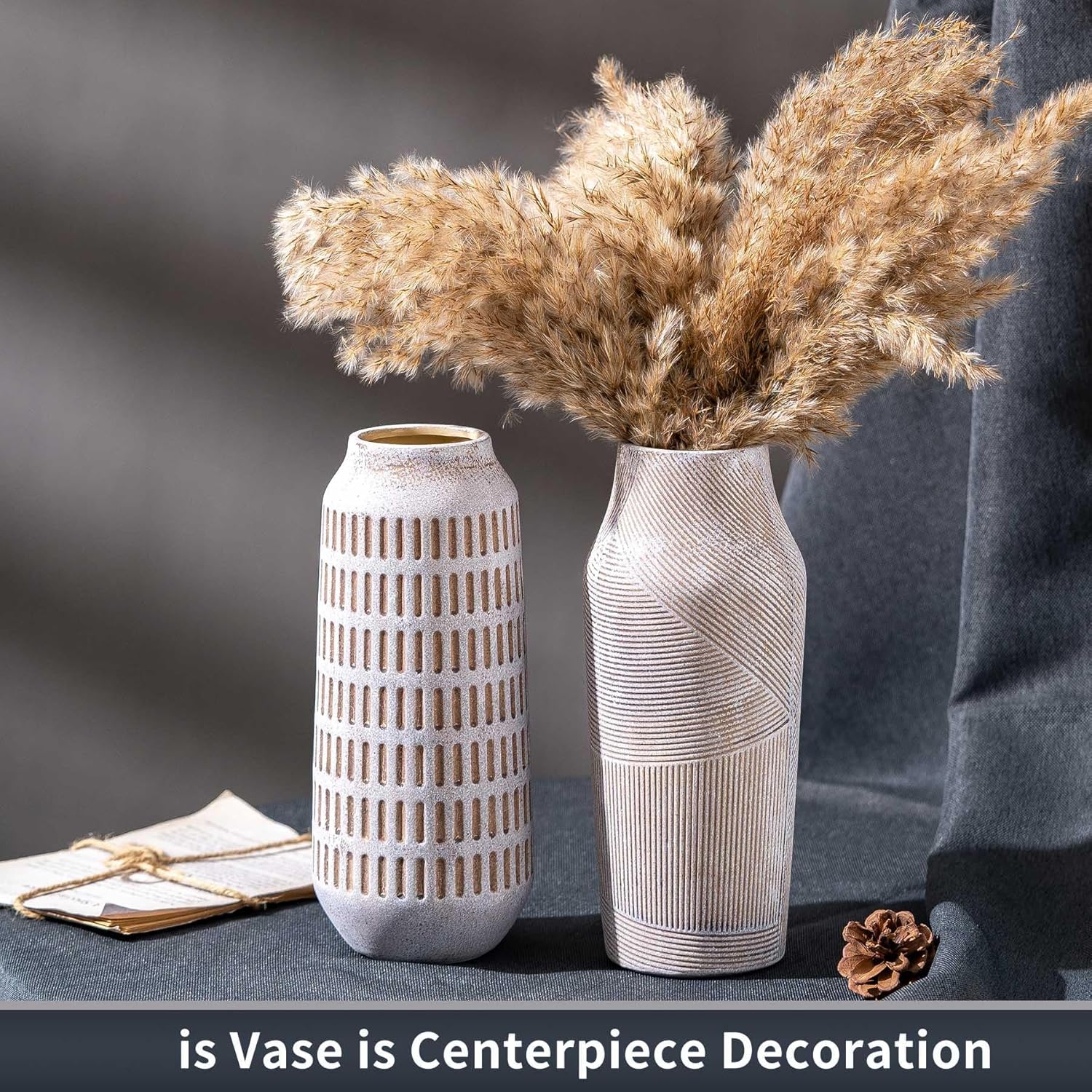 Rustic Ceramic Flower Vase 96 Inch Farmhouse Decor