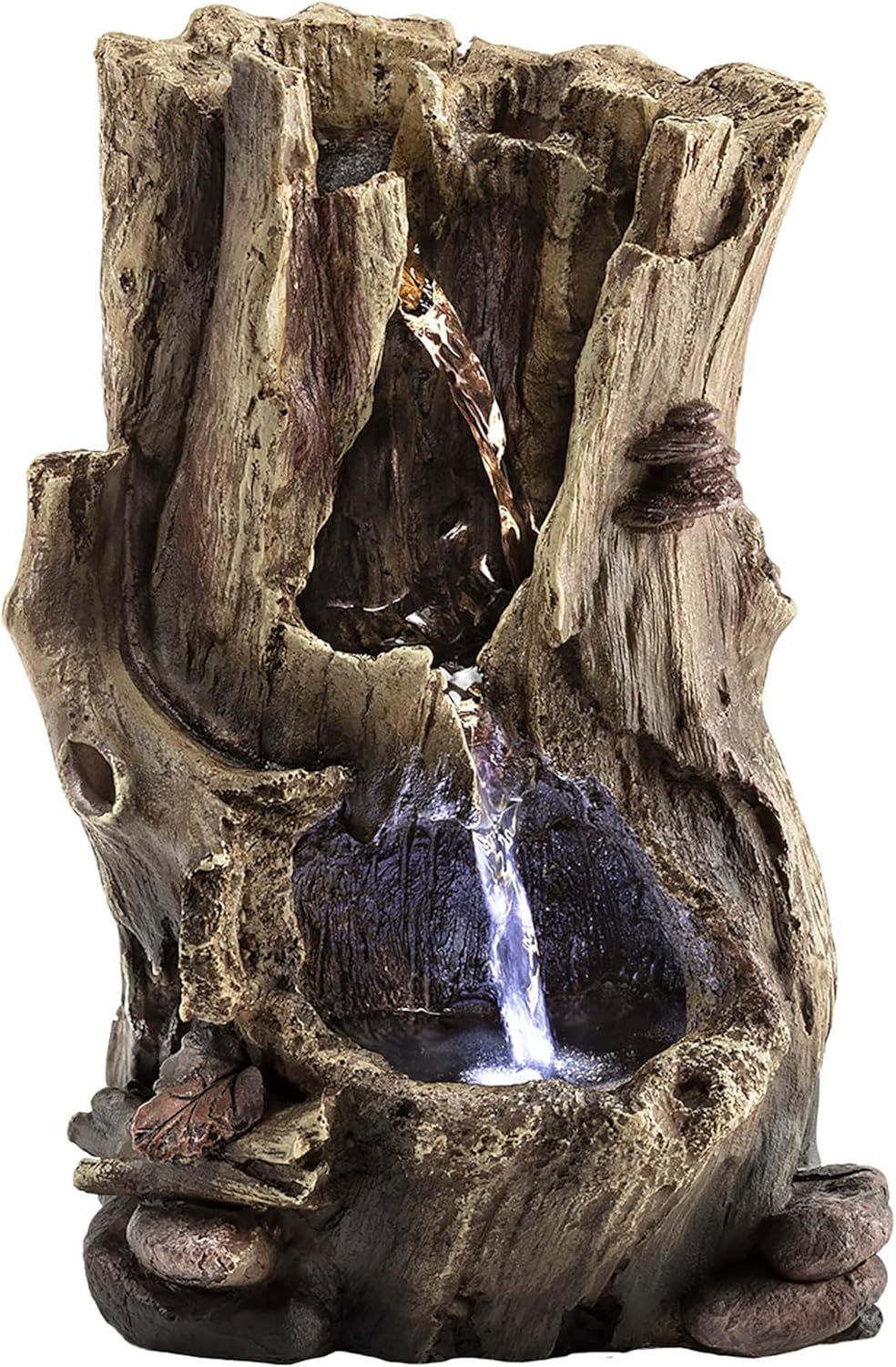Alpine Corporation WIN326 Tabletop Rainforest Tree Trunk Water Fountain