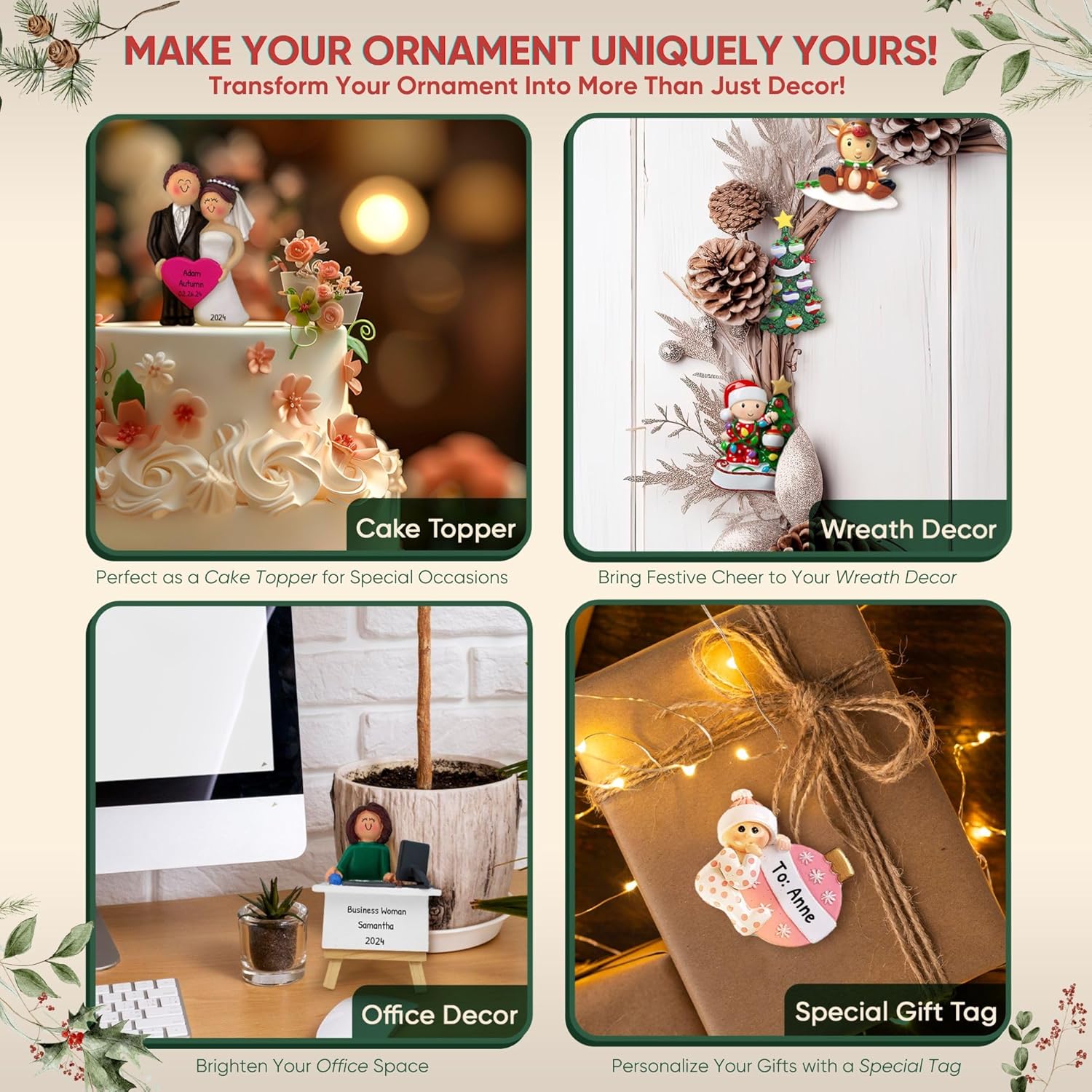 Personalized Unicorn Ornament 2024 for Christmas Tree