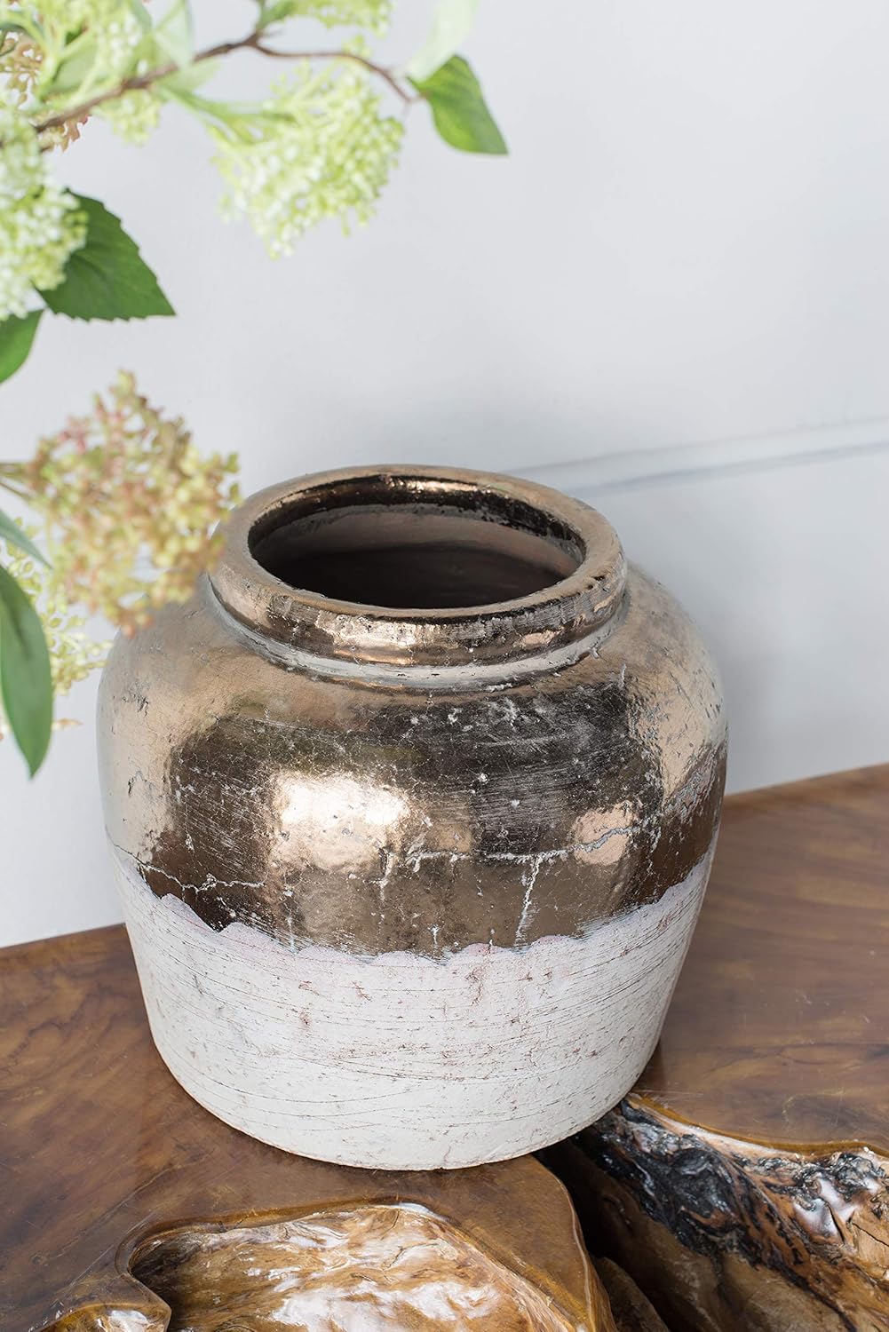 11 Inch Candia Ceramic Vase Sienna Brown