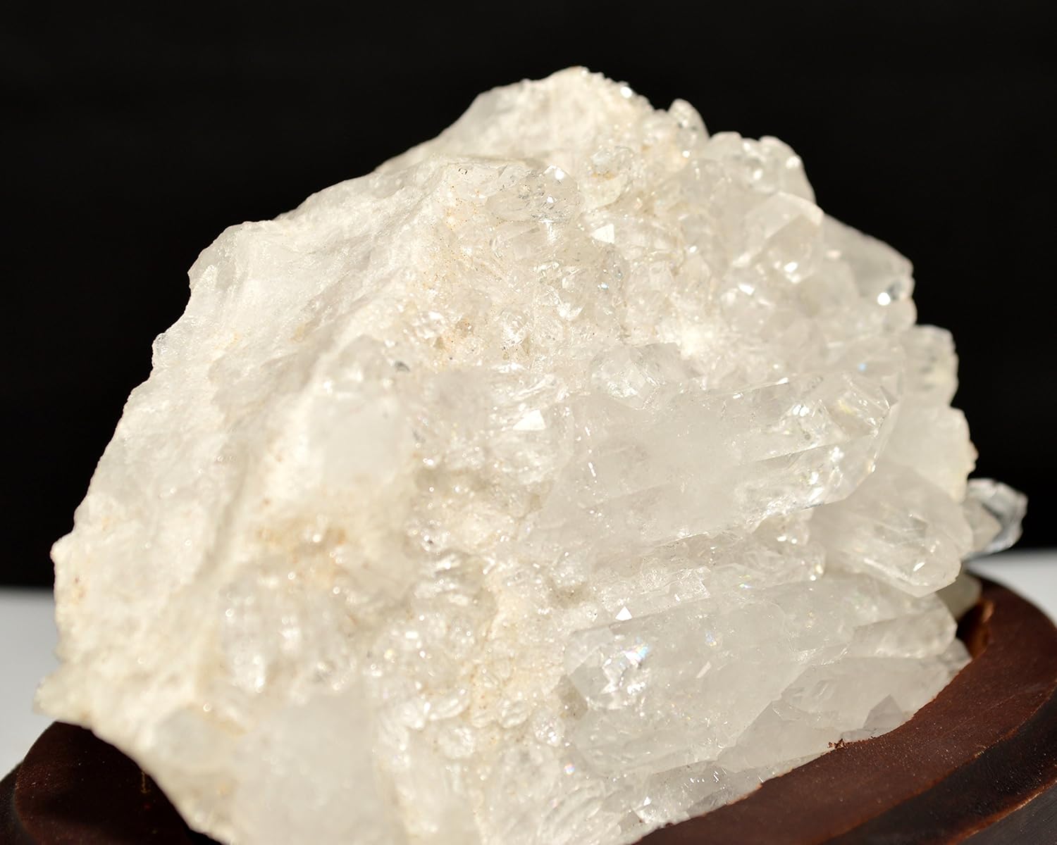 HQRP 45 Inch Unique Quartz Cluster on Wood Base