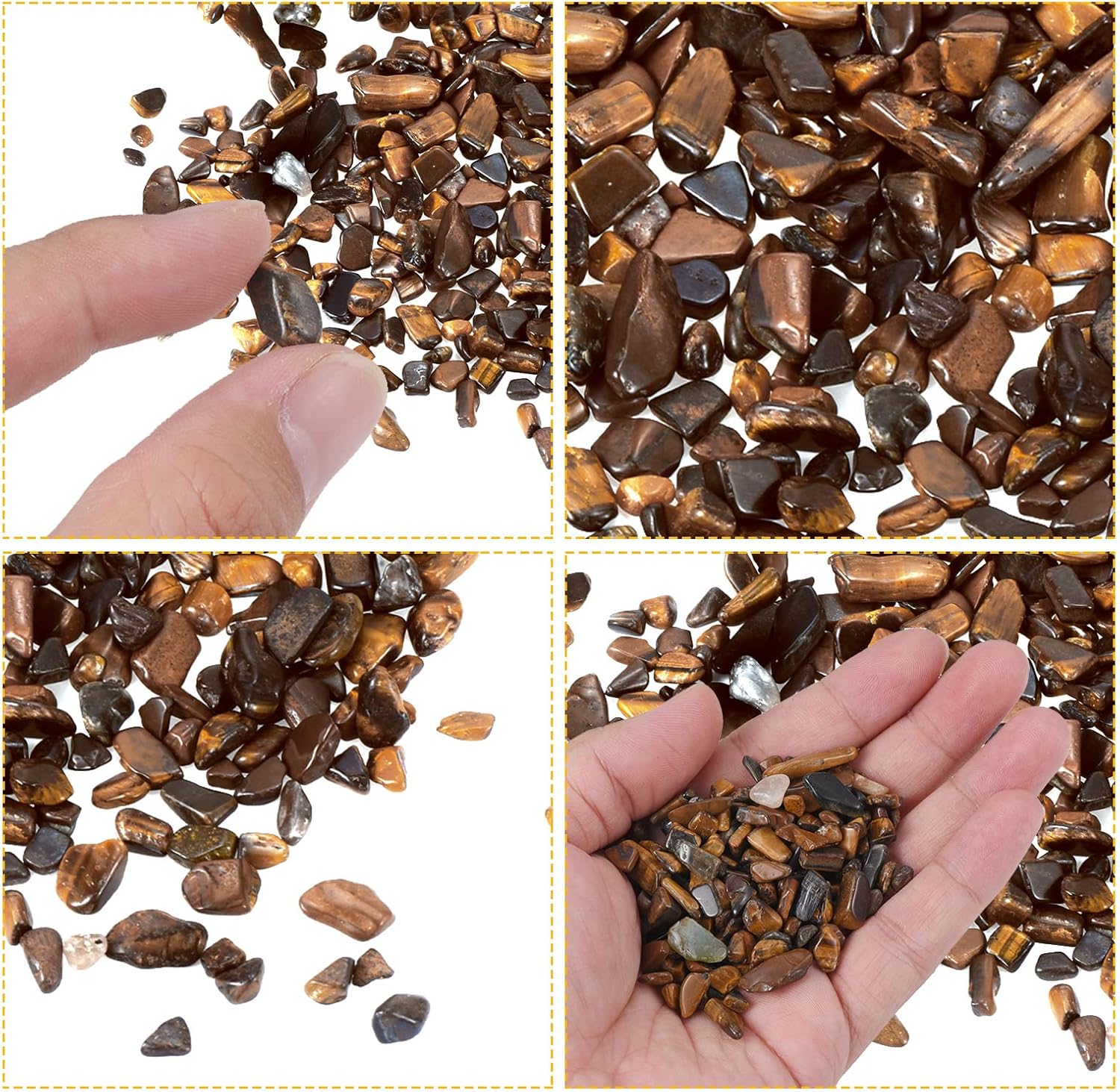 MECCANIXITY Brown Tumbled Stones for Aquarium Vase Decoration