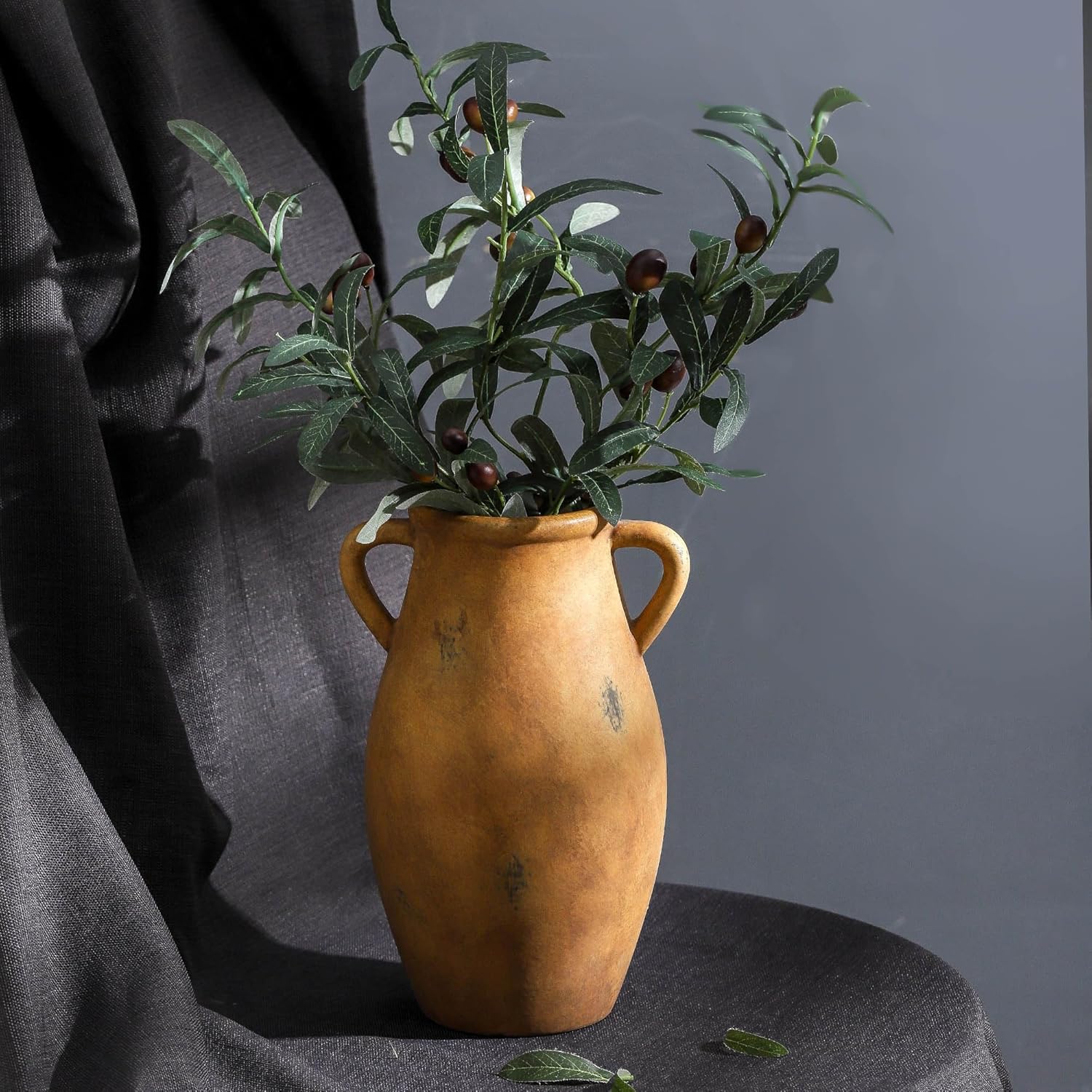 113 Inch Large Ceramic Flower Vase with Handles