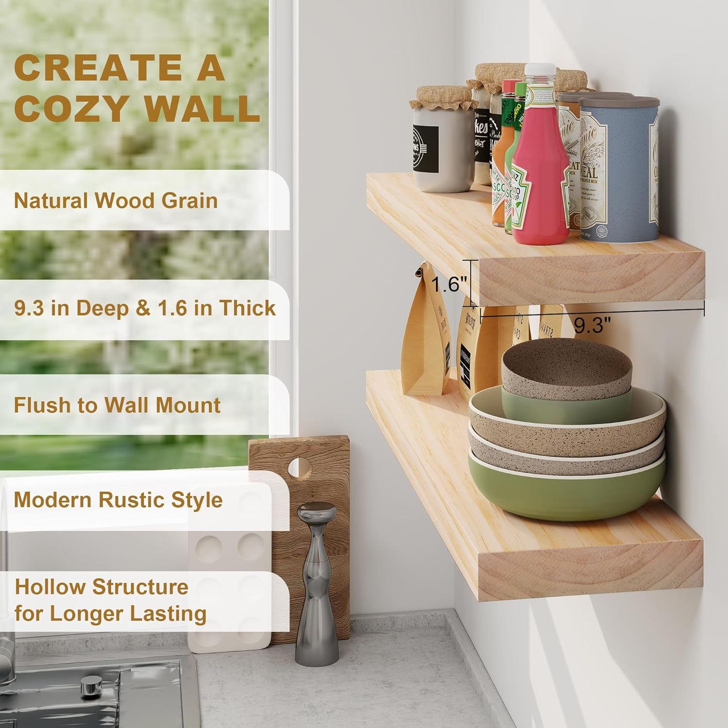 Fun Memories Floating Shelves 24 Wide Set of 2