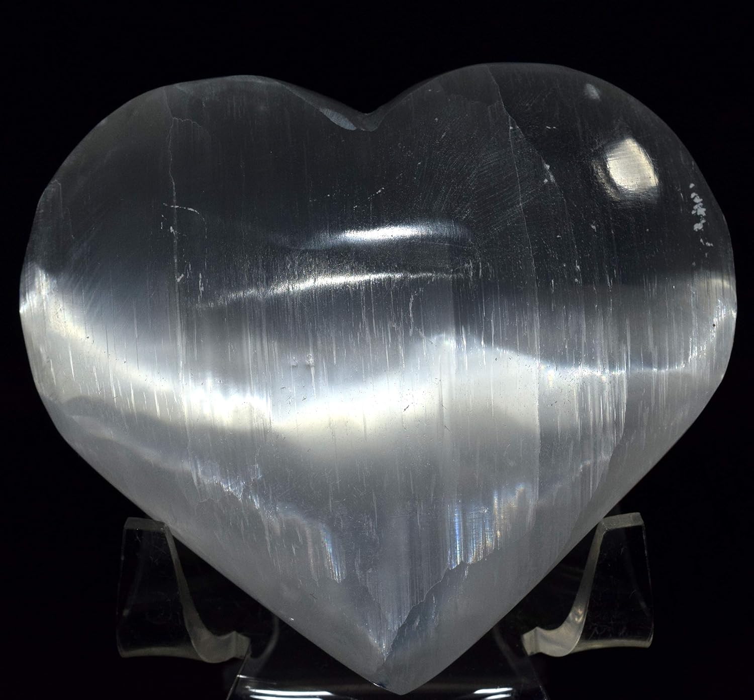 29 Inch Selenite Puffy Heart Crystal with Stand
