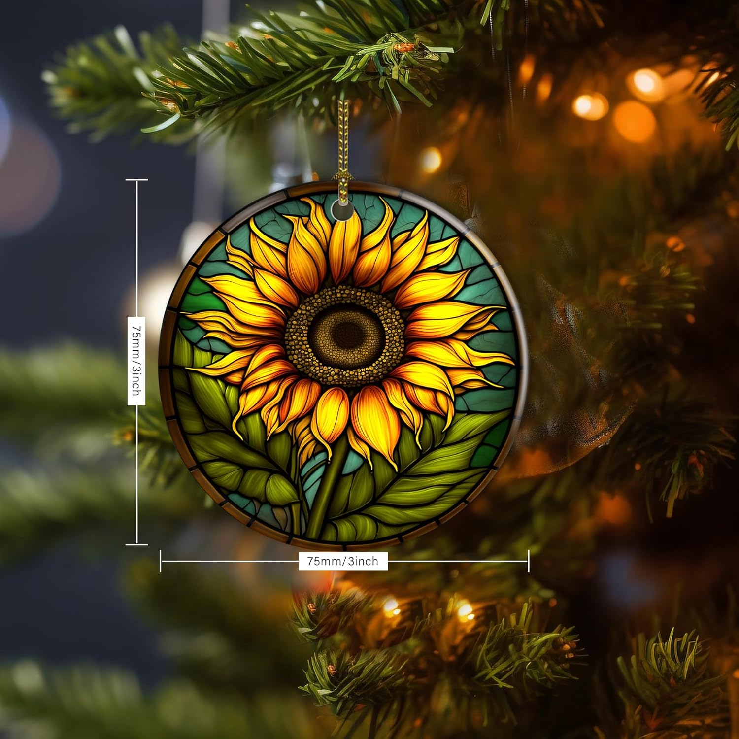 Sunflower Christmas Ornament Keepsake for Newlyweds