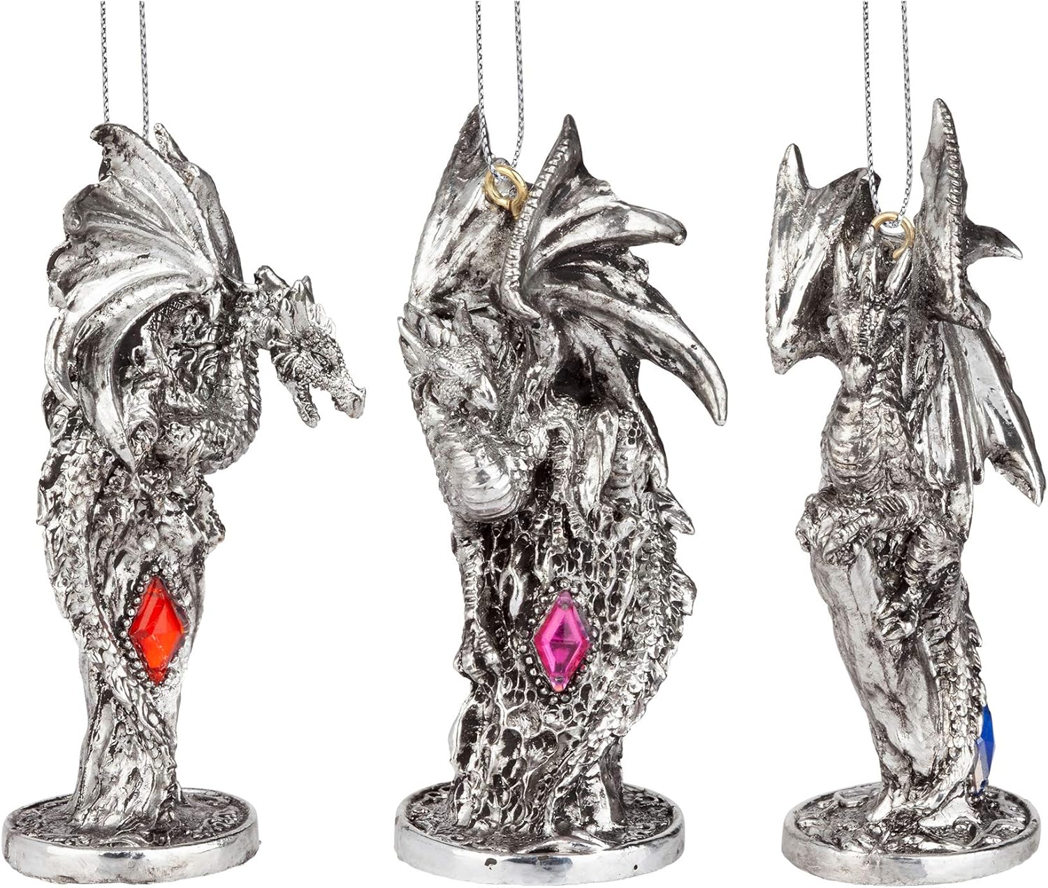 Design Toscano 3 Dragons Holiday Gemstone Ornament Set