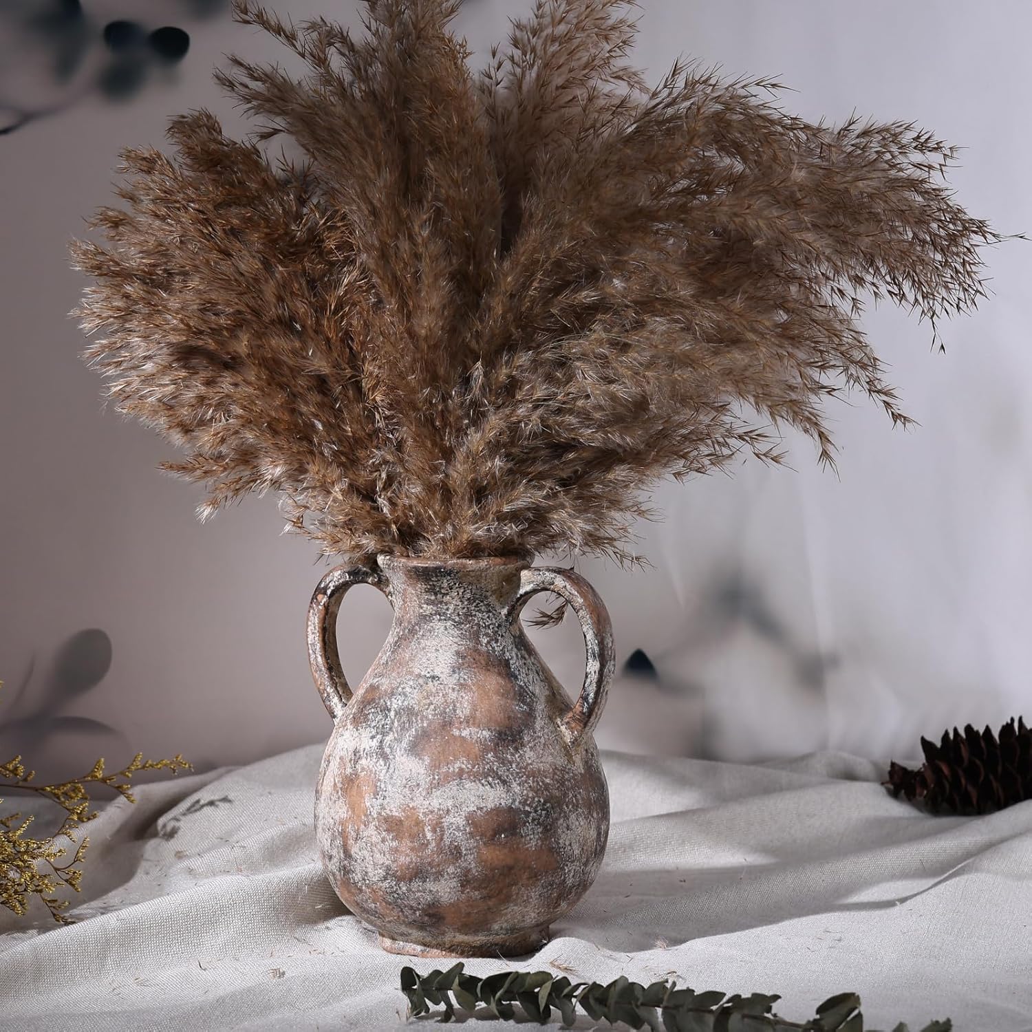 79 Inch Ceramic Rustic Farmhouse Vase with Handle