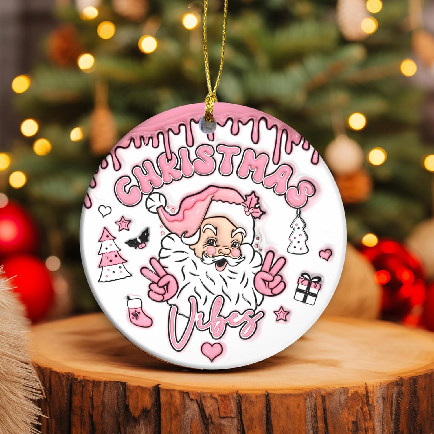 3D Cute Santa Christmas Ornament 2024