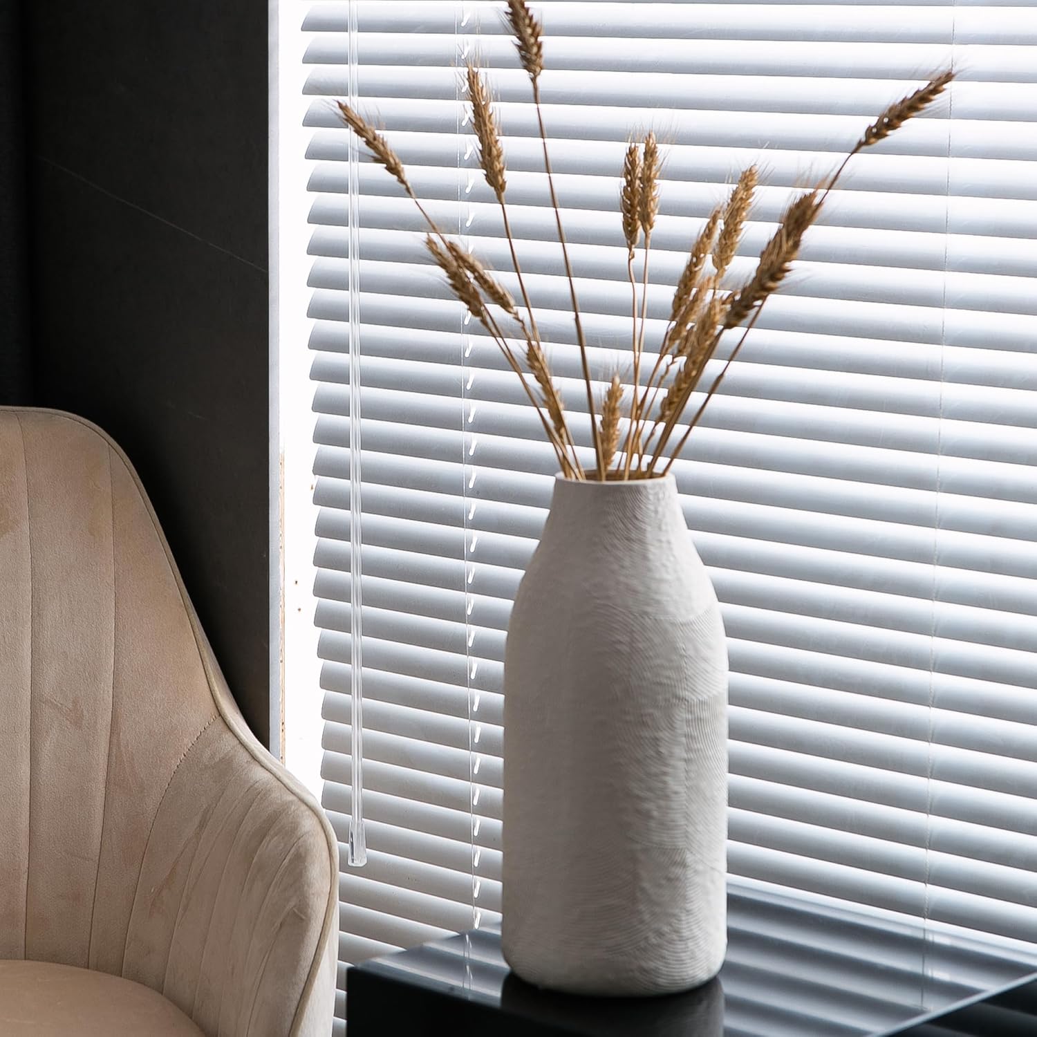 Banllis Large Textured Ceramic Vase for Modern Farmhouse Decor