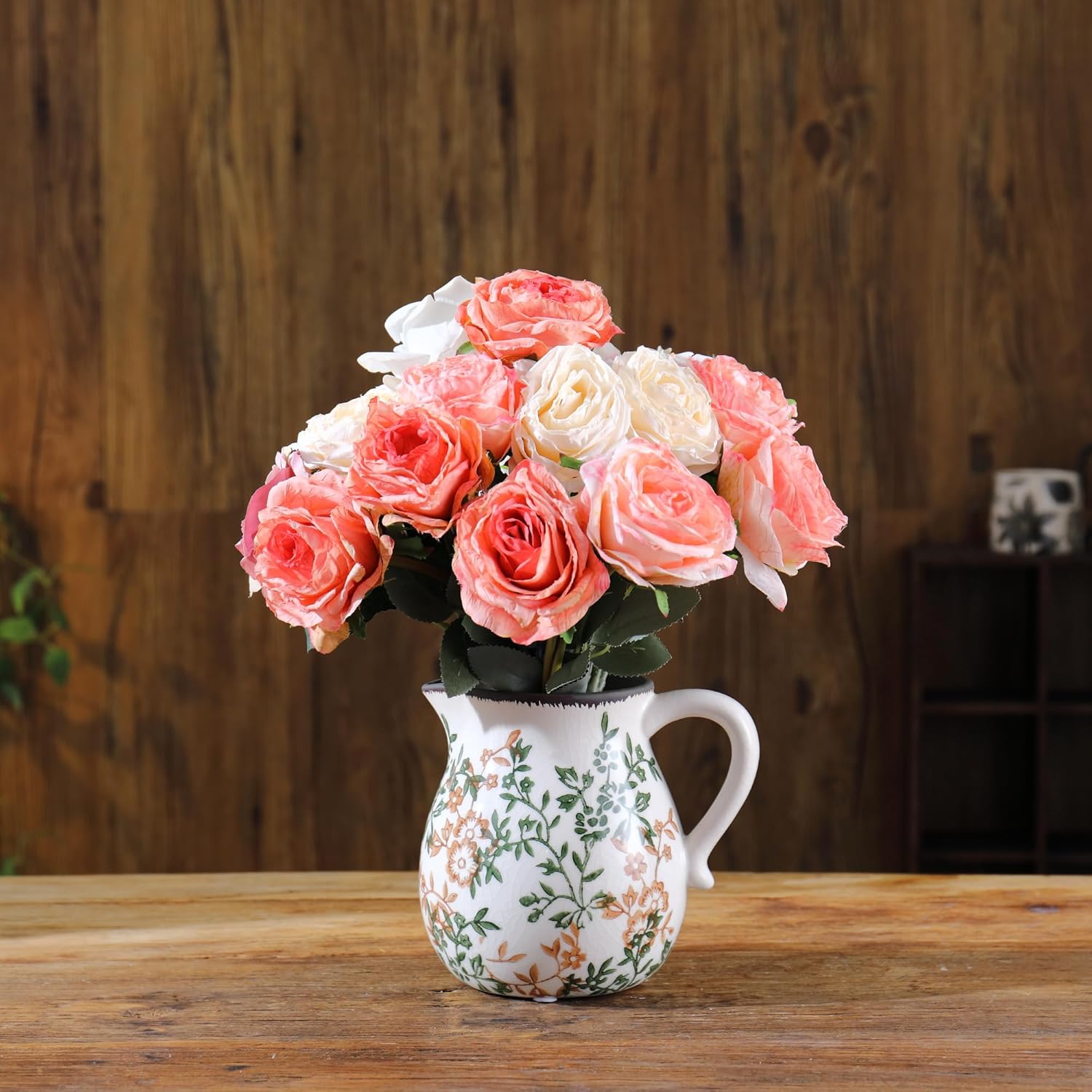 Vintage Ceramic Vase with Handle 63 Inch