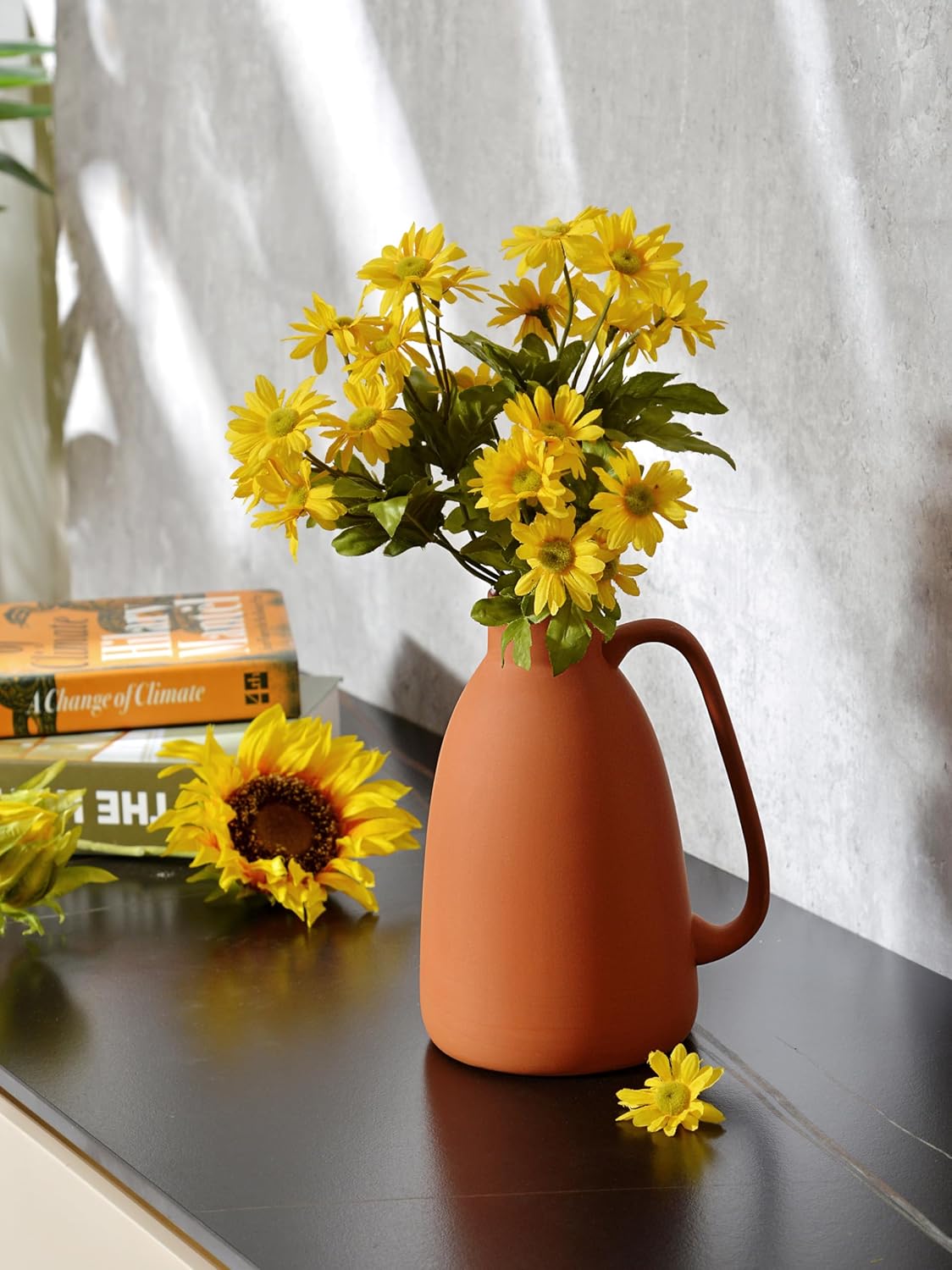 Terracotta Vases Set of 2 8 Inch Decorative Vases