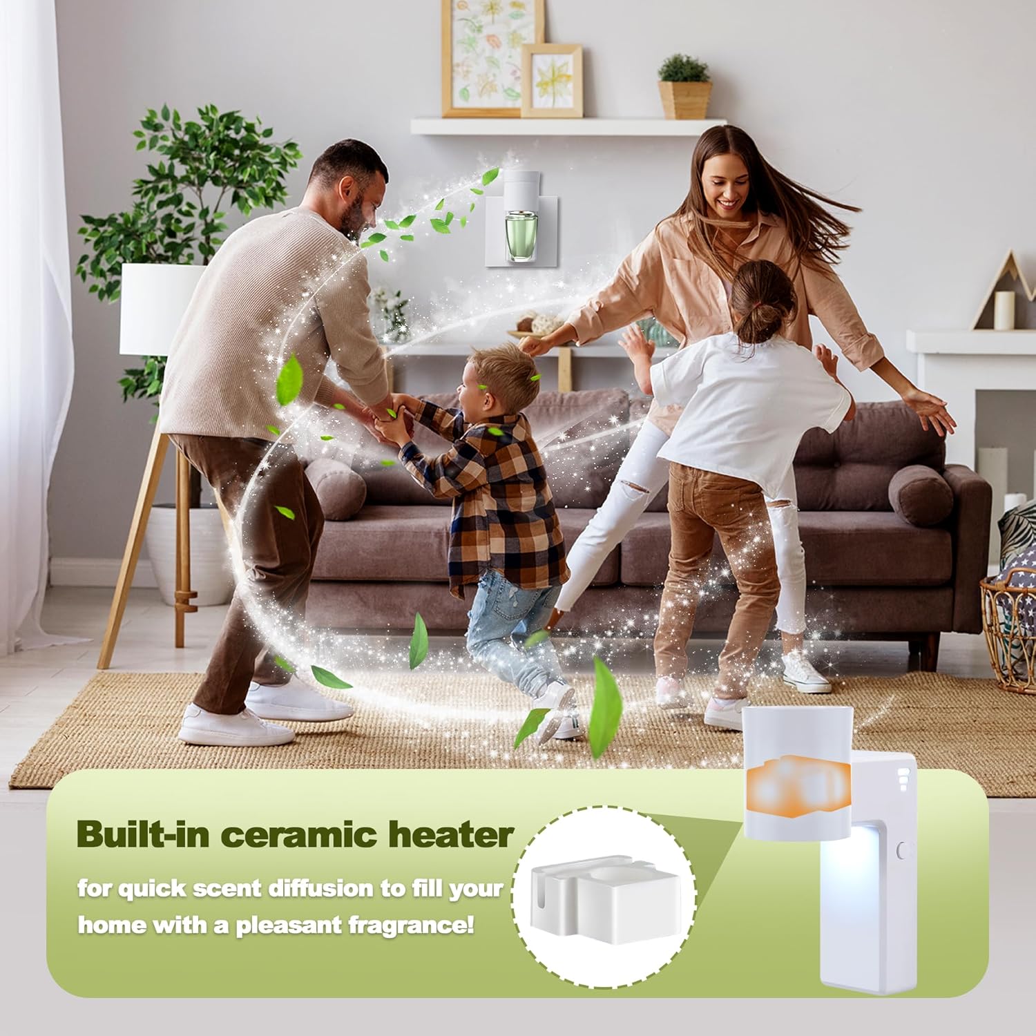 2 PCS Wall Fragrance Plug In with Night Light and Oil Diffuser