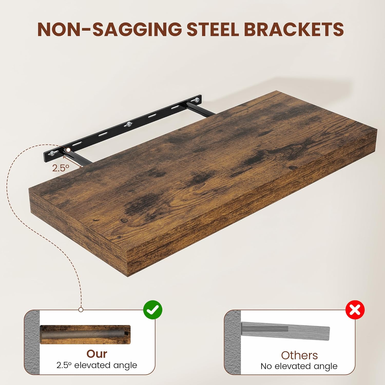 Vivelove 24 x 12 Floating Shelves Set Of 2