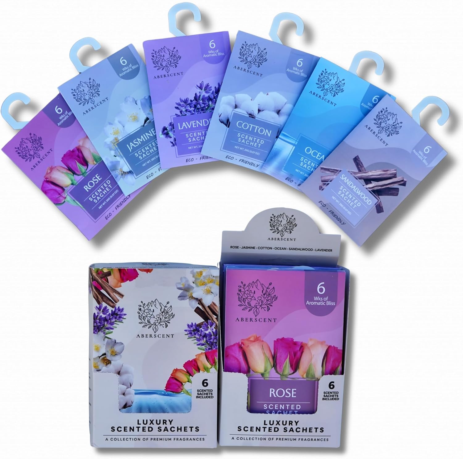 Aberscent Premium Scented Sachets 6-Pack