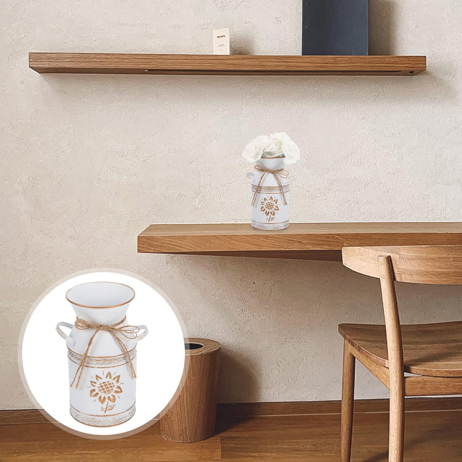 Galvanized Bucket Vintage Vase Farmhouse Decor