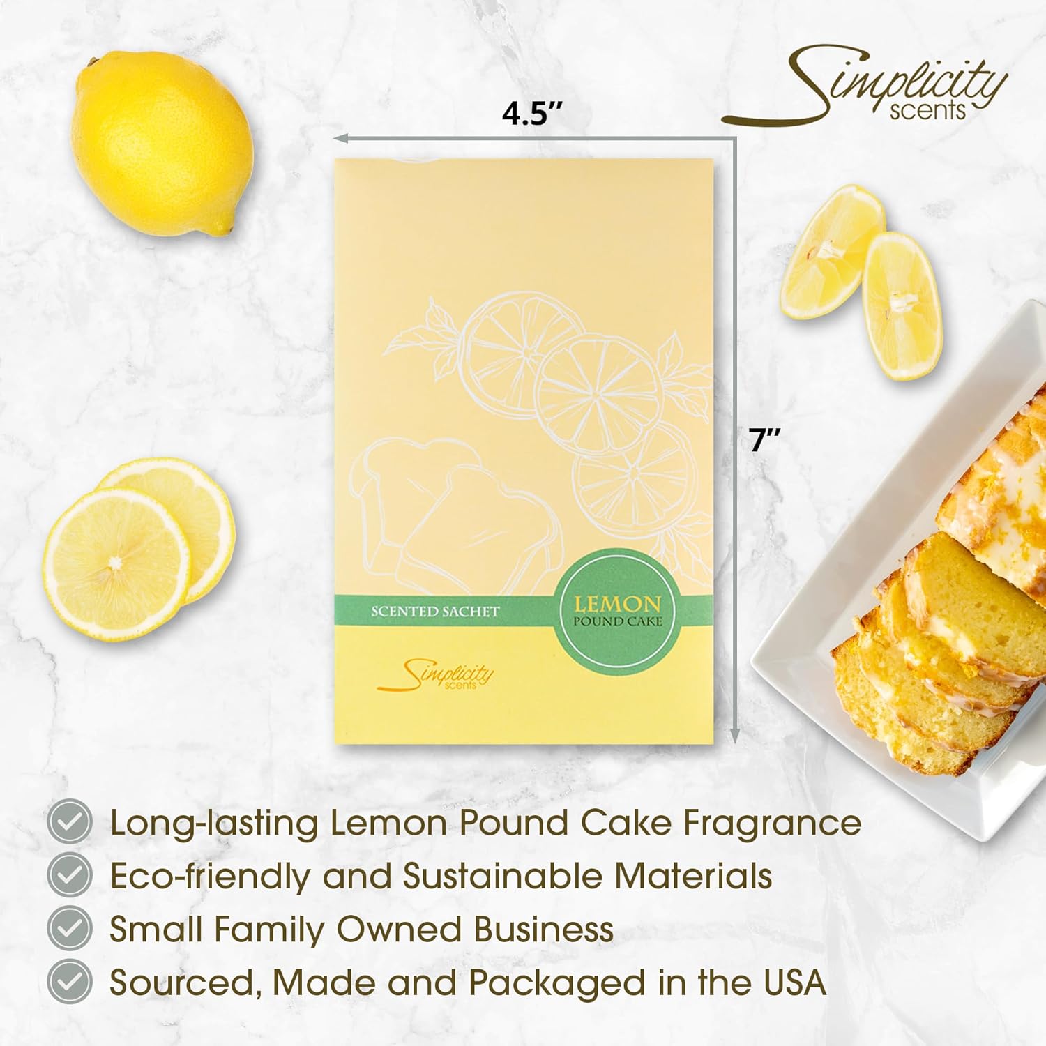 Lemon Poundcake Scented Sachets Pack of 6
