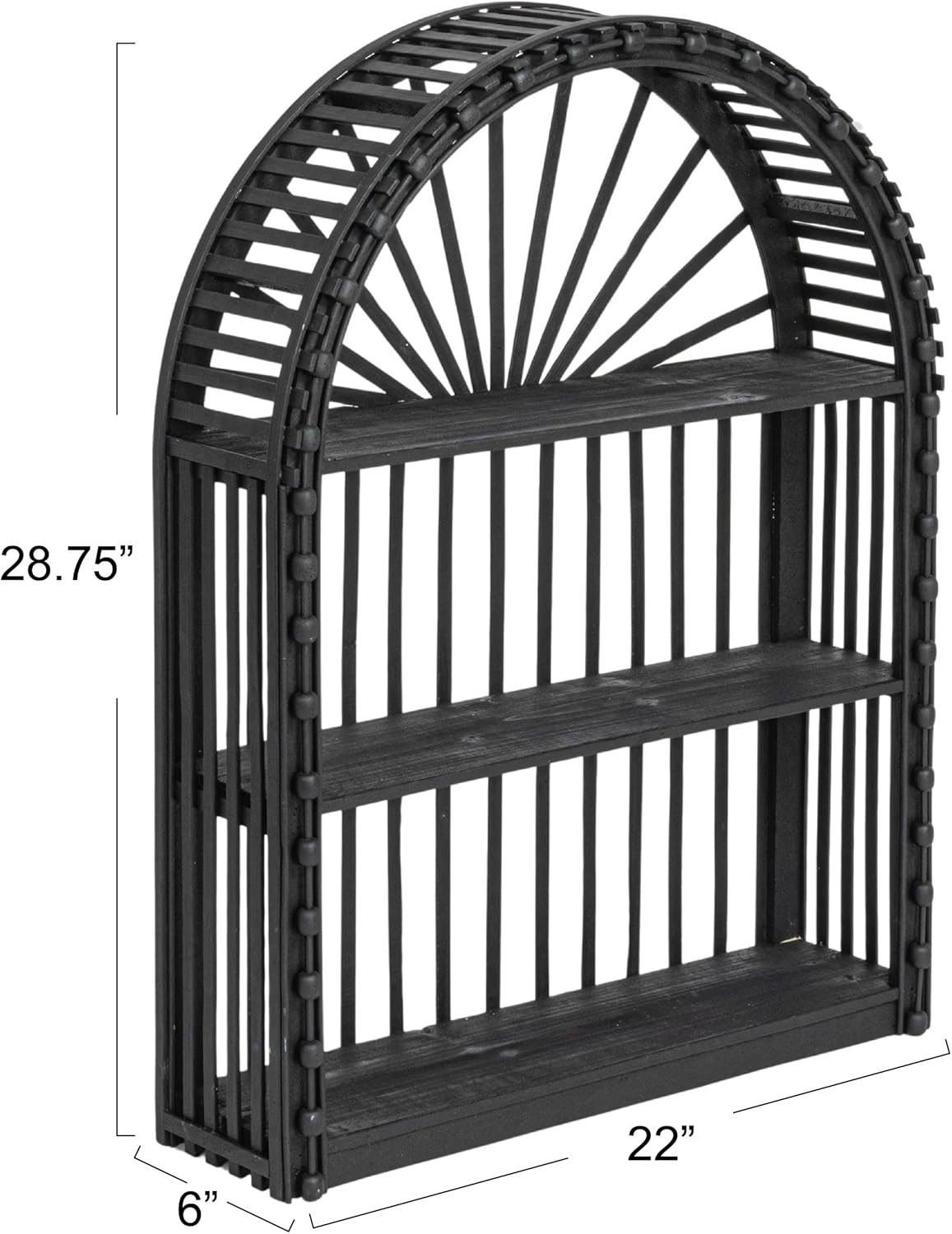 Creative Co Op Arched Wall Shelf Black