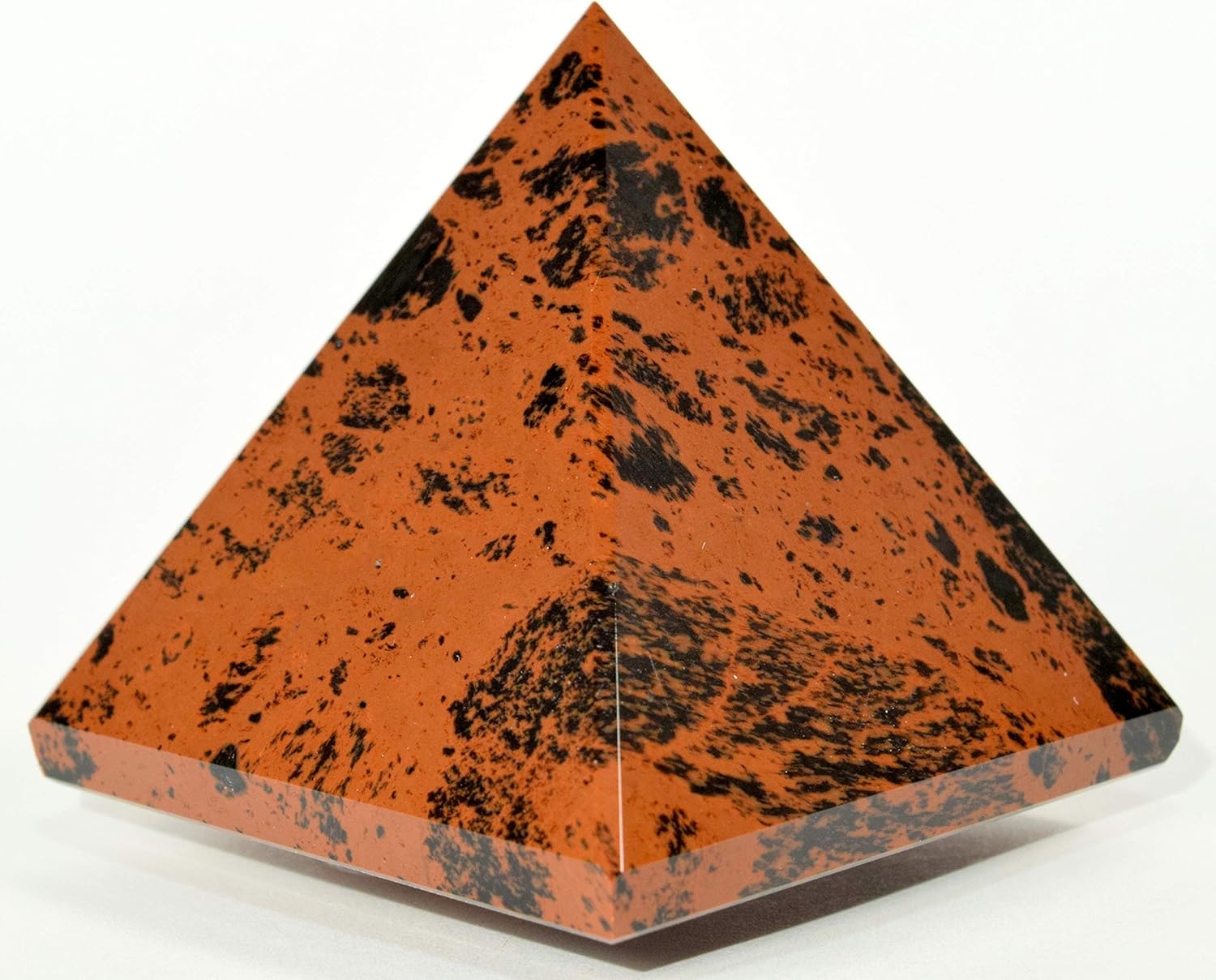 HQRP HC Set 63mm Red Mahogany Obsidian Pyramid with Clear Quartz Cabochon