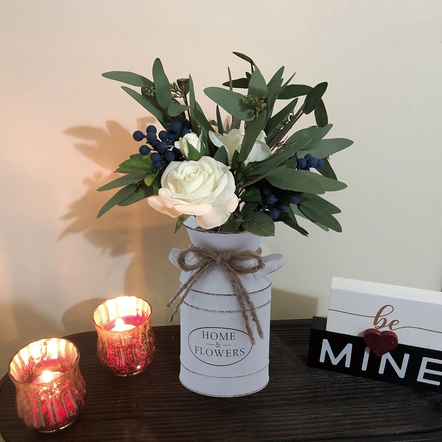 MISIXILE Rustic Farmhouse Vase Galvanized Milk Can