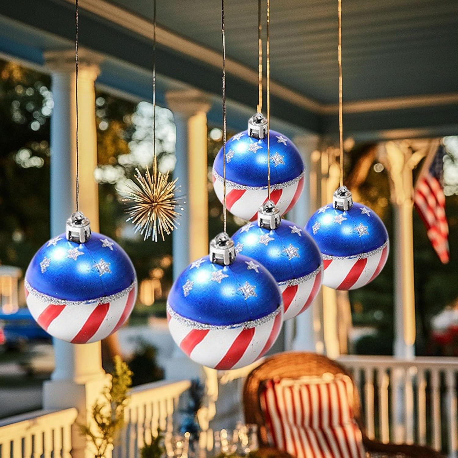 12PCS Patriotic Star-Spangled Hanging Decor