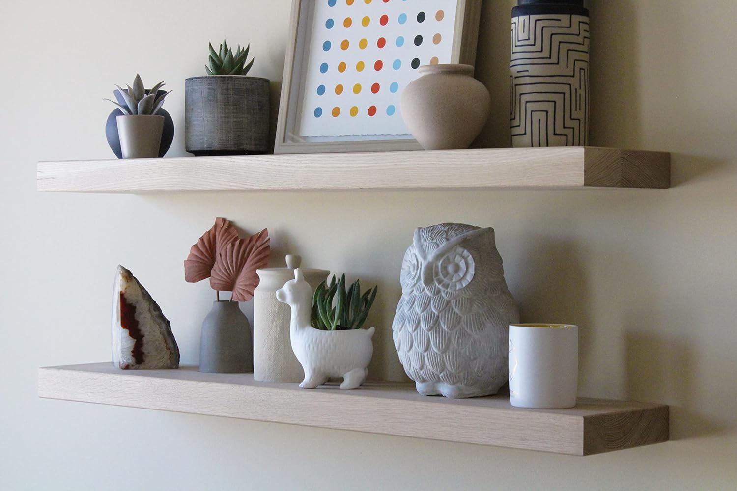 Urban Legacy Unfinished White Oak Floating Shelves Set of 2
