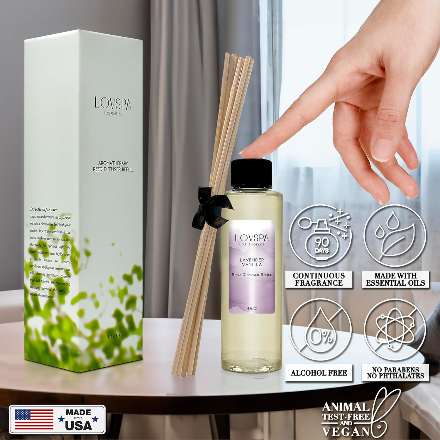 LOVSPA Sleep Lavender Vanilla Reed Diffuser Refill Oil 4 oz
