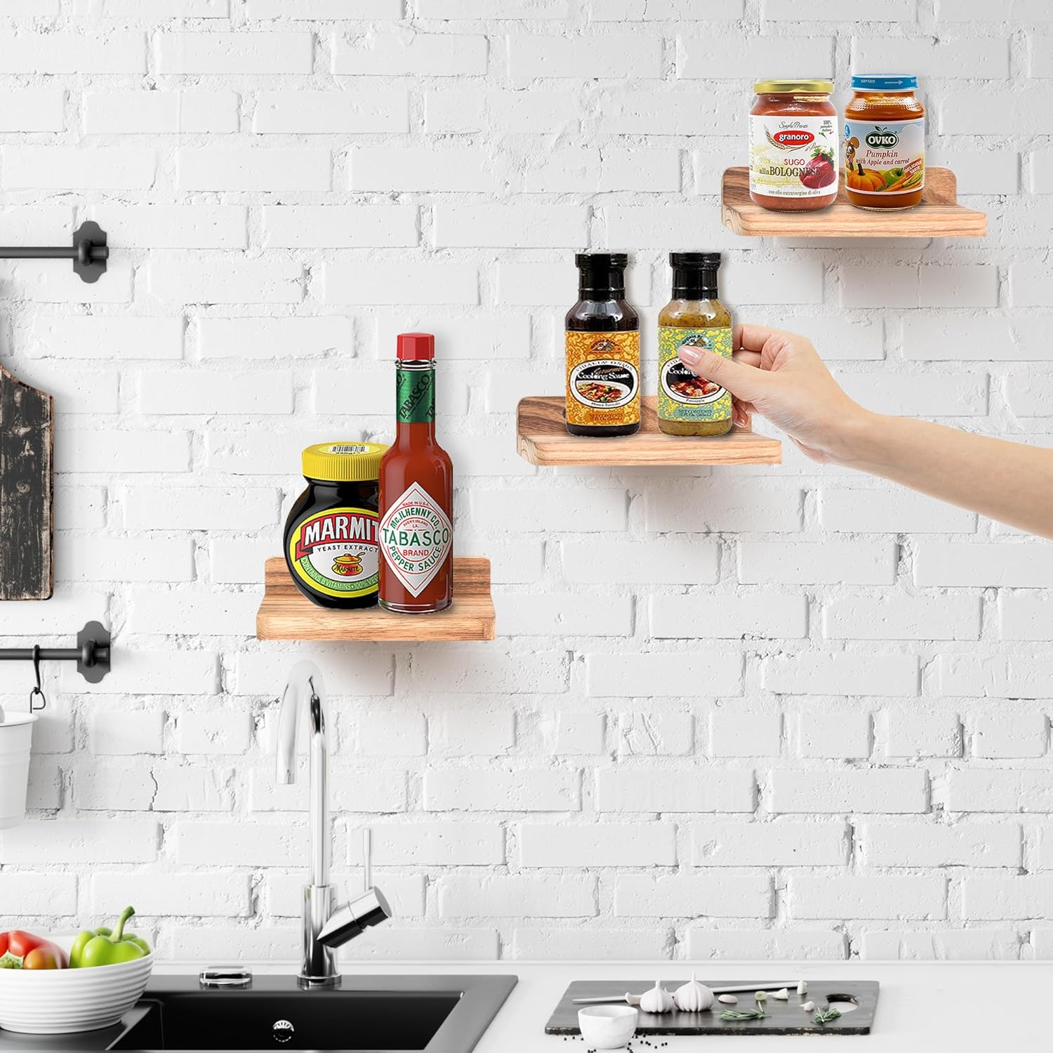 NIUBEST Small Floating Shelf - 5x6 Inch Set of 3
