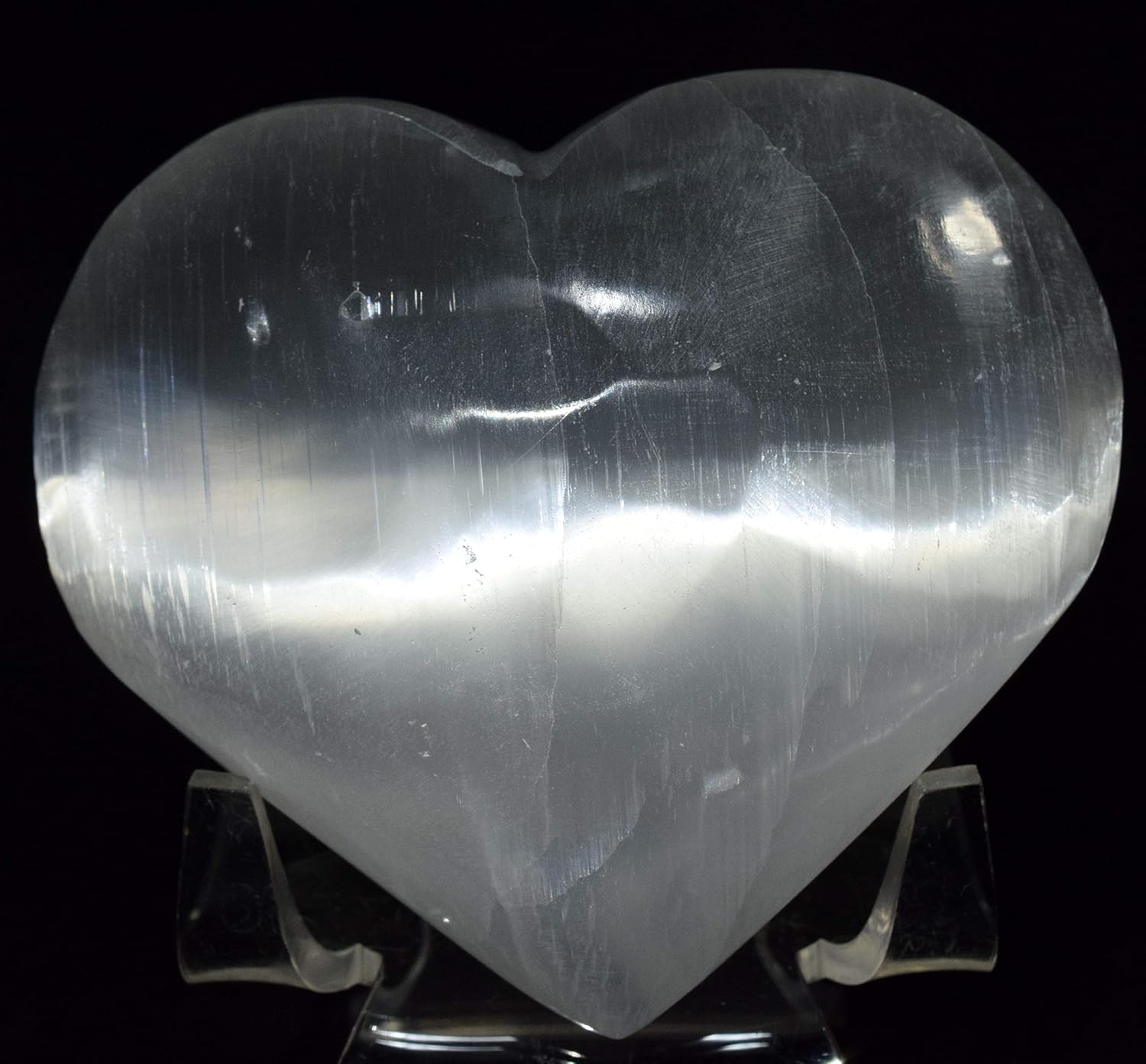 29 Inch Selenite Puffy Heart Crystal with Stand