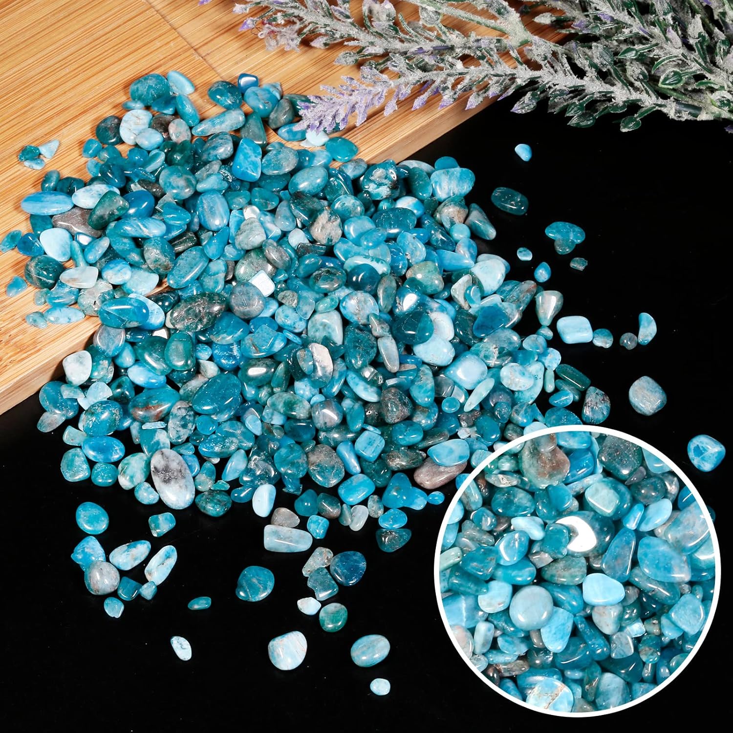 Rockcloud Blue Apatite Crystal Chips for Jewelry and Decoration