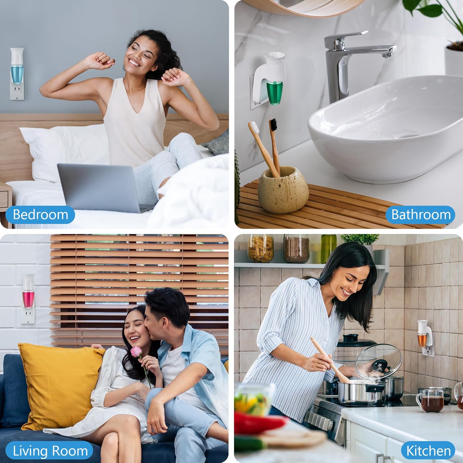 4 Pack Wall Fragrance Plug In Compatible with Bath and Body Works WallFlower