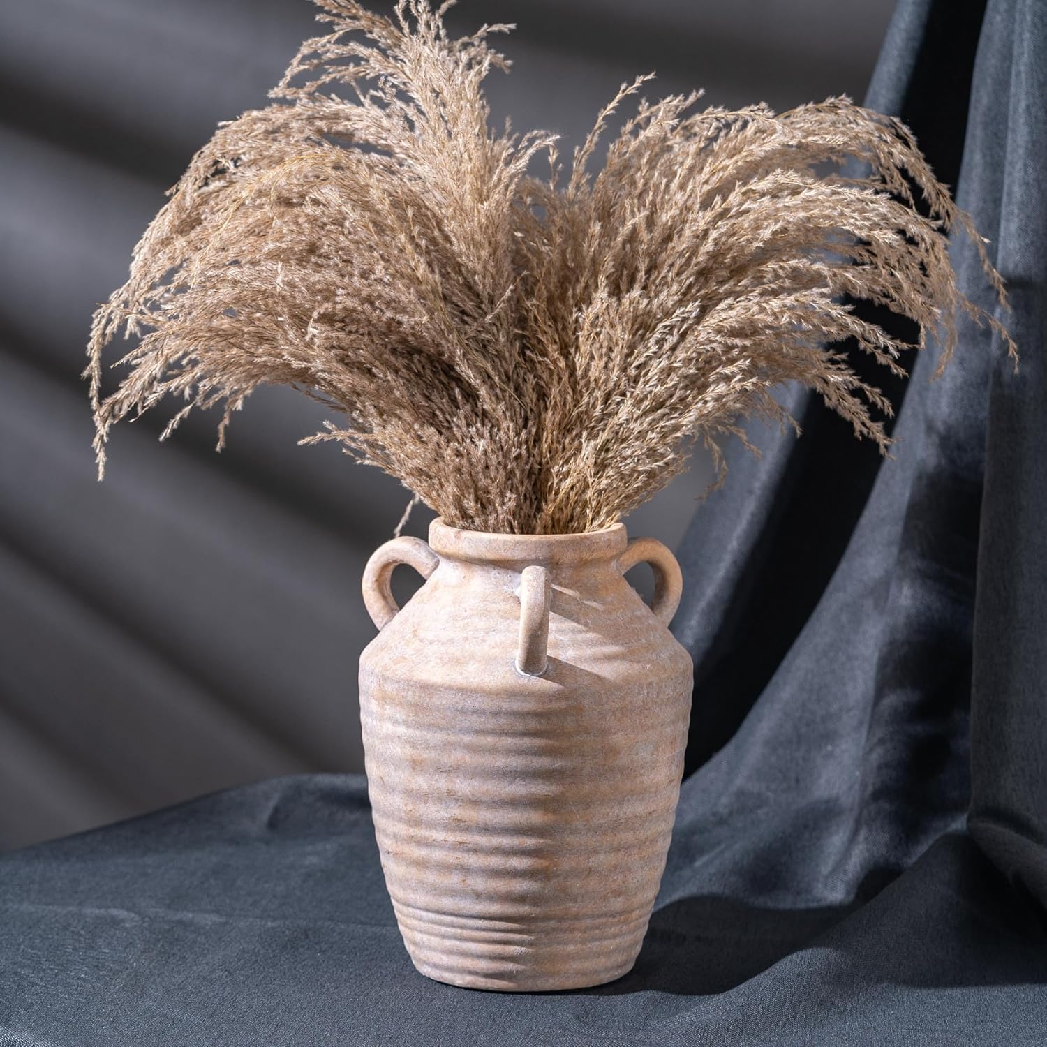 Vintage Terracotta Ceramic Vase with Handles